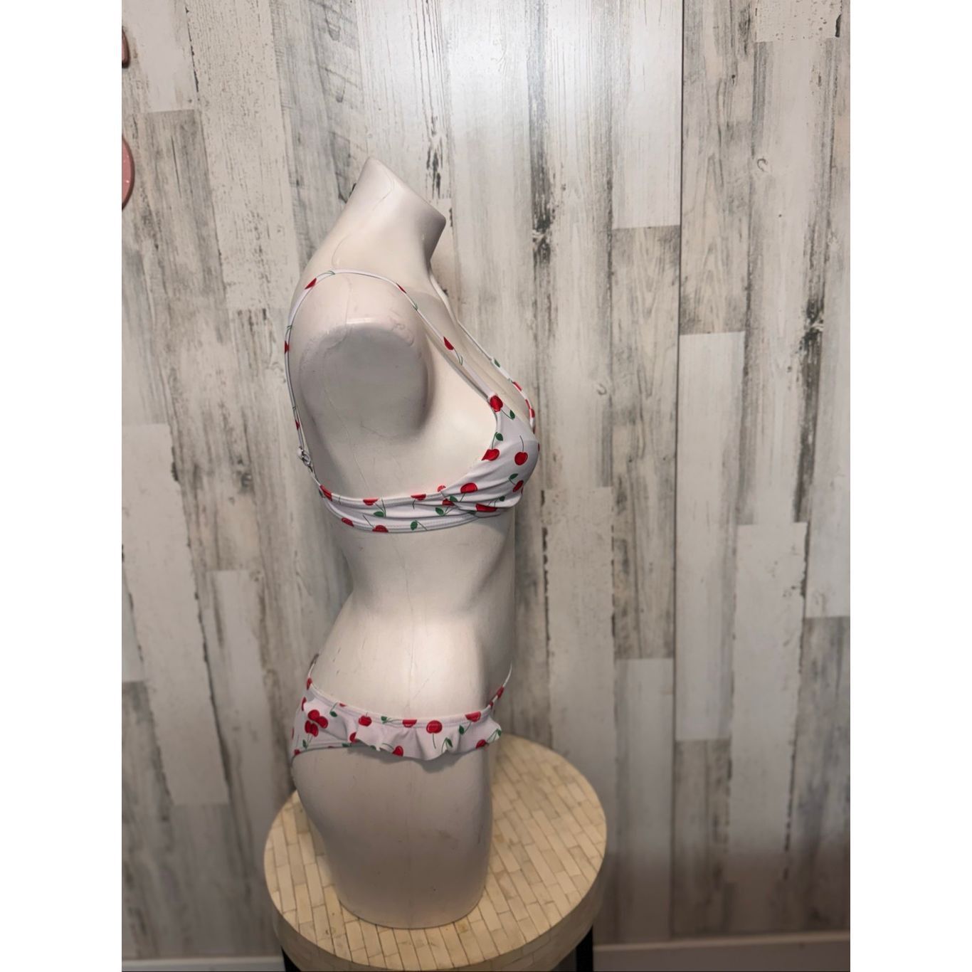Other Cherry Print Bikini Set Women’s Two Piece Ruffle Bottoms Adj Size ONE SIZE - 6 Thumbnail