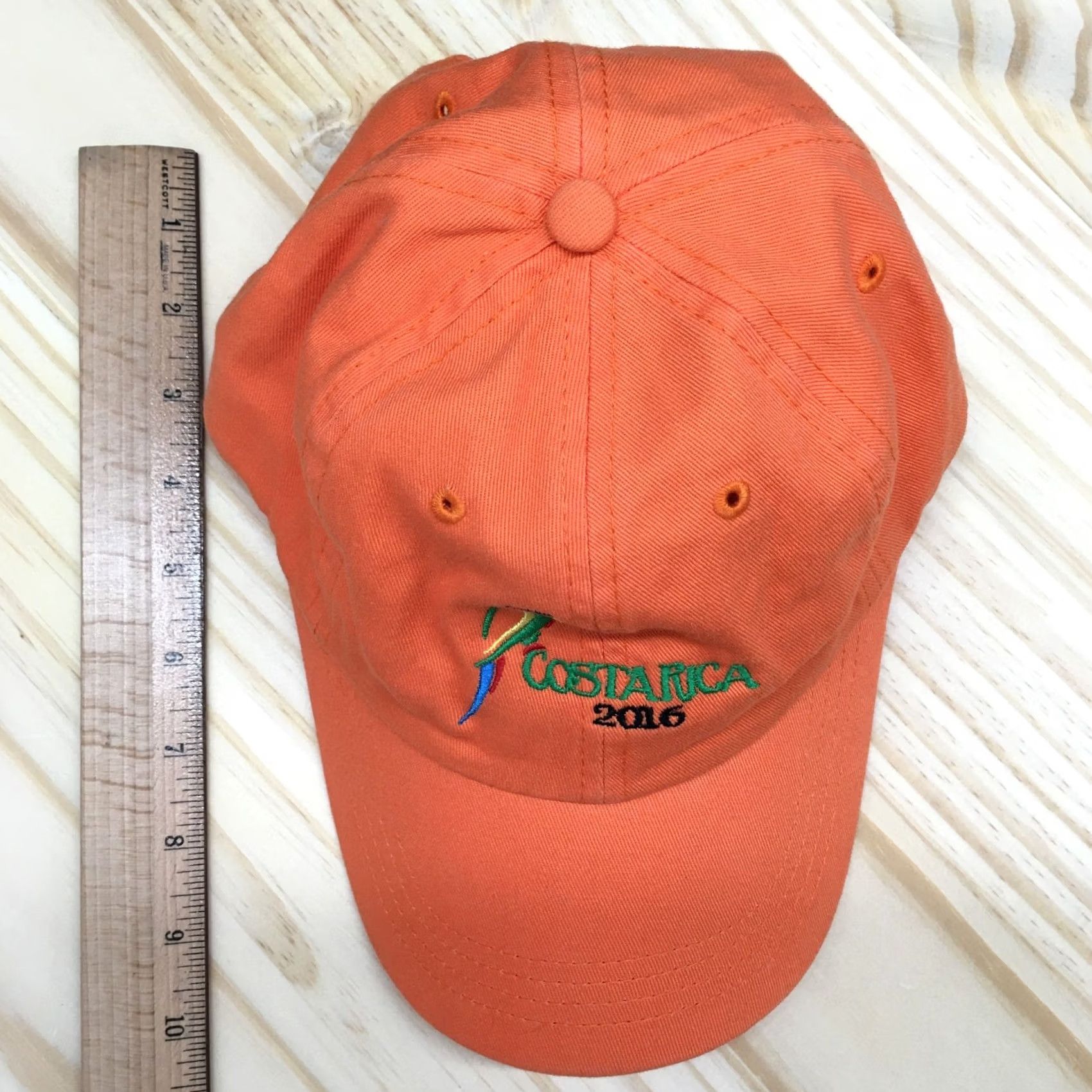 Logo 7 Costa Rica 2016 Baseball Cap Orange Unisex OSFA Adjustable Embroidered Logo Size ONE SIZE - 3 Thumbnail