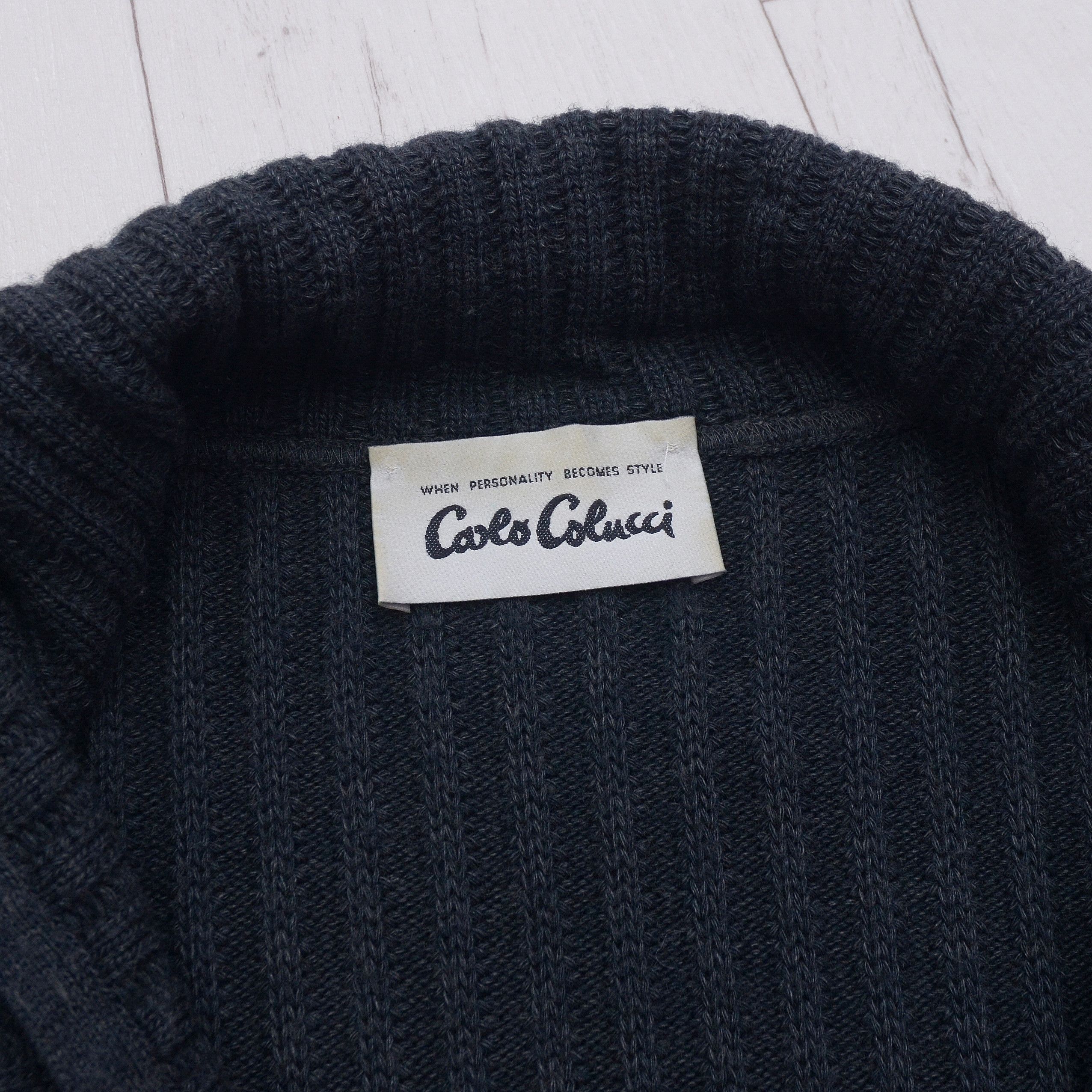Carlo Colucci Vintage Carlo Colucci 80s 90s Mustarl Knitted Cardigan Size US M / EU 48-50 / 2 - 9 Thumbnail