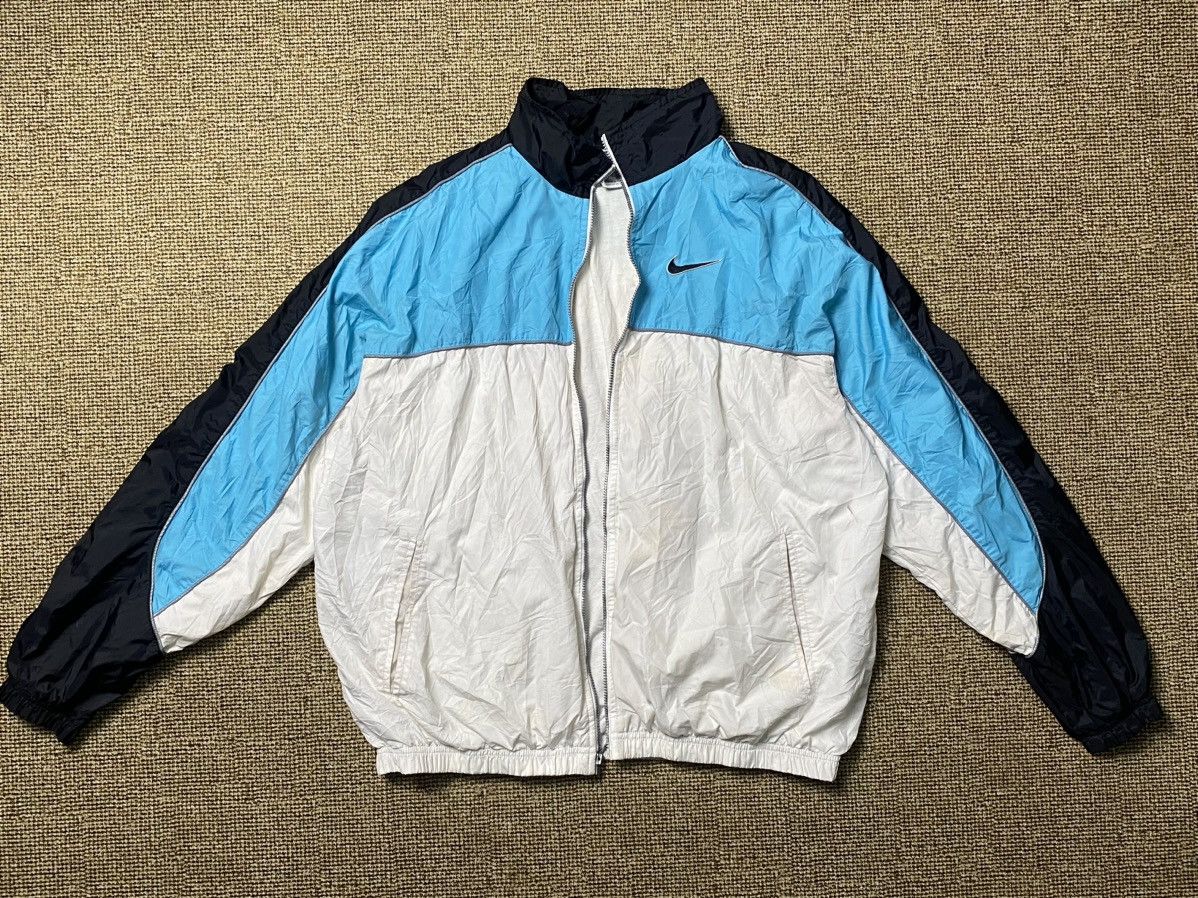 Nike × Vintage Vintage 2000s Nike Big Logo Nylon Zipper Jacket Size US M / EU 48-50 / 2 - 1 Thumbnail