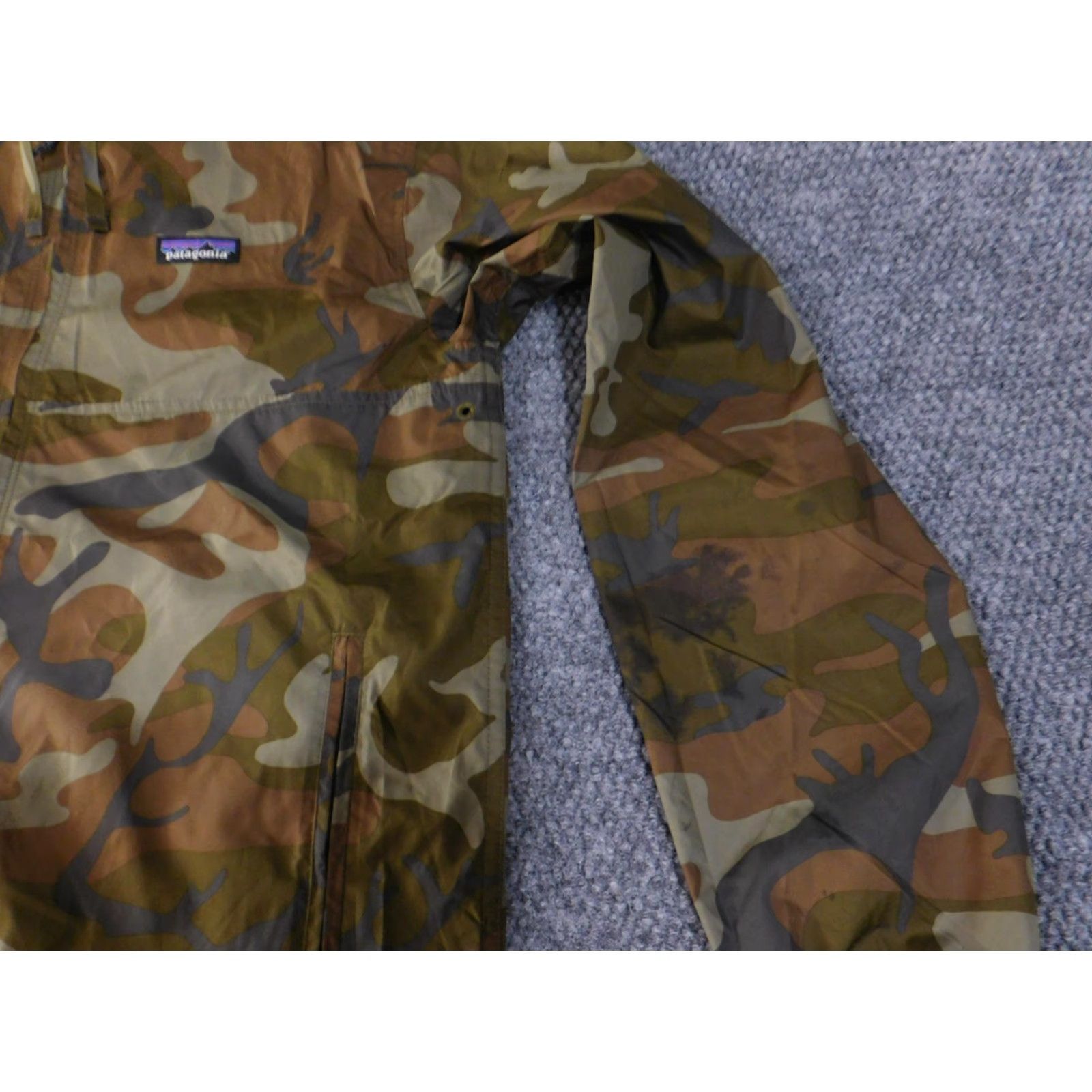Patagonia Patagonia Jacket Mens Small Camo Brown Hooded Full Zip Windbreaker Outdoors Coat Size US S / EU 44-46 / 1 - 6 Thumbnail