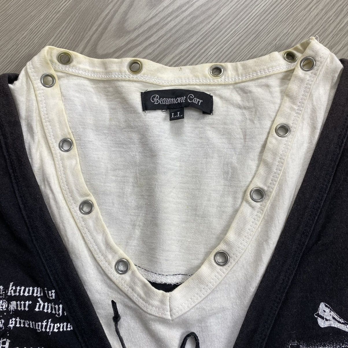 Le Grande Bleu (L.G.B.) 2000s Beamount Carr Double Layers Vkeii Lace Up Longsleeve Size US L / EU 52-54 / 3 - 4 Thumbnail