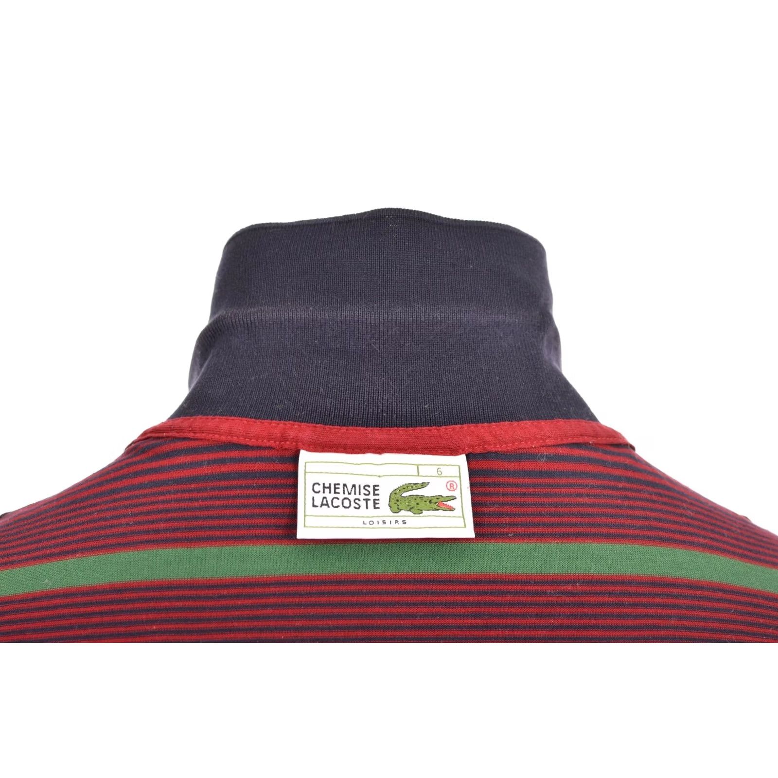 Lacoste VINTAGE Lacoste Polo Shirt Men Size 6 Burgundy Striped 5191L Red Short Sleeve Polo Shirt Mens Size US S / EU 44-46 / 1 - 5 Thumbnail