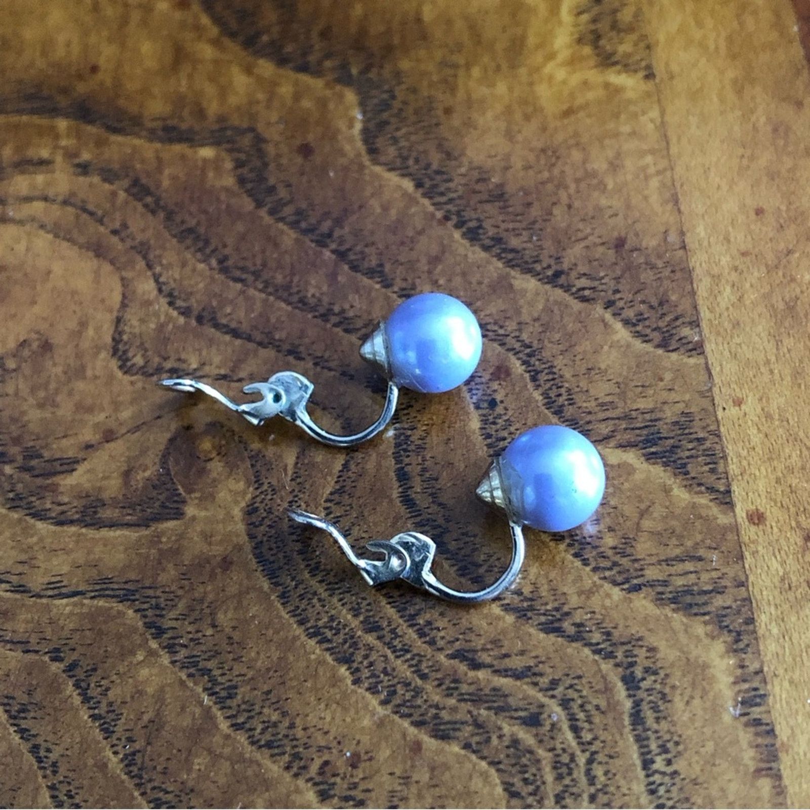 Vintage Vintage lilac faux Pearl dainty minimalist clip on earrings Size ONE SIZE - 3 Thumbnail