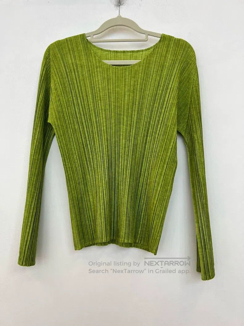Issey Miyake Issey Miyake Quilted Avocado Green Top Size L / US 10 / IT 46 - 1 Thumbnail