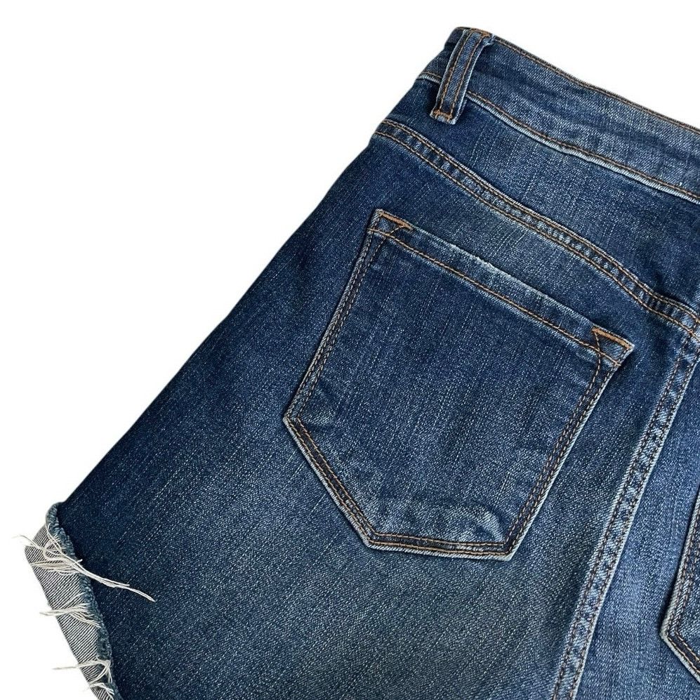 Other Kancan Dark Wash Distressed High Rise Mini Jean Shorts Size 26" / US 2 / IT 38 - 7 Thumbnail