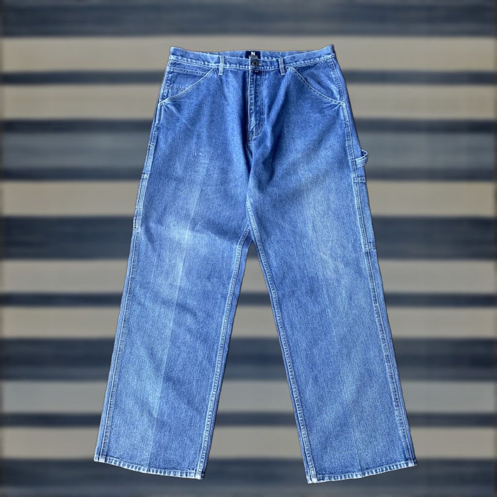 Nautica VINTAGE Nautica Carpenter Jeans 36x32 Wide-Leg Skater Hip Hop Denim Blue Mens Jeans Baggy Relaxed Regular 90s City USA Size US 36 / EU 52 - 1 Thumbnail