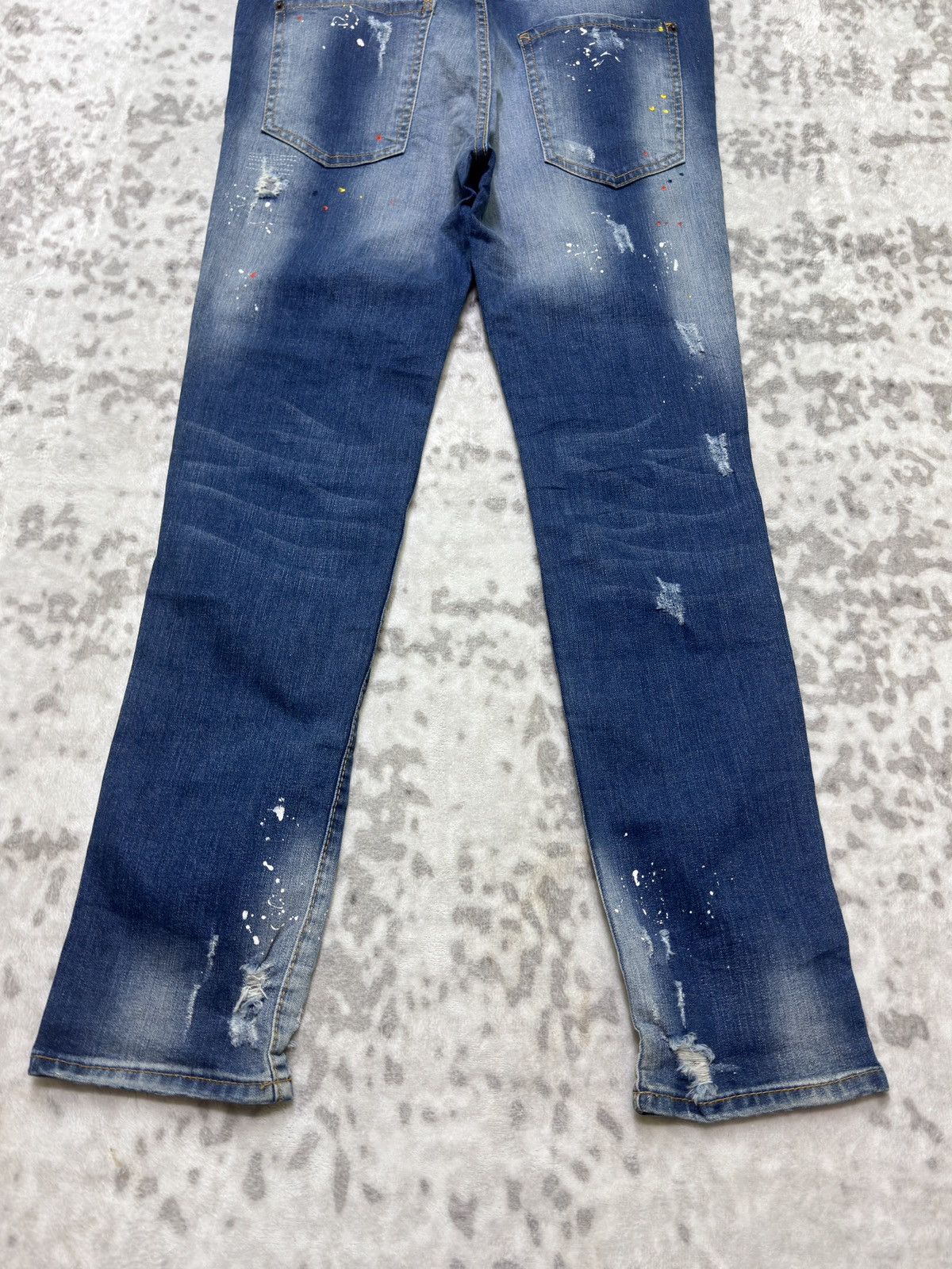 Dsquared2 DSQUARED2 Distressed Paint Splatter Denim Y2K Skinny Fit Size US 33 - 13 Thumbnail