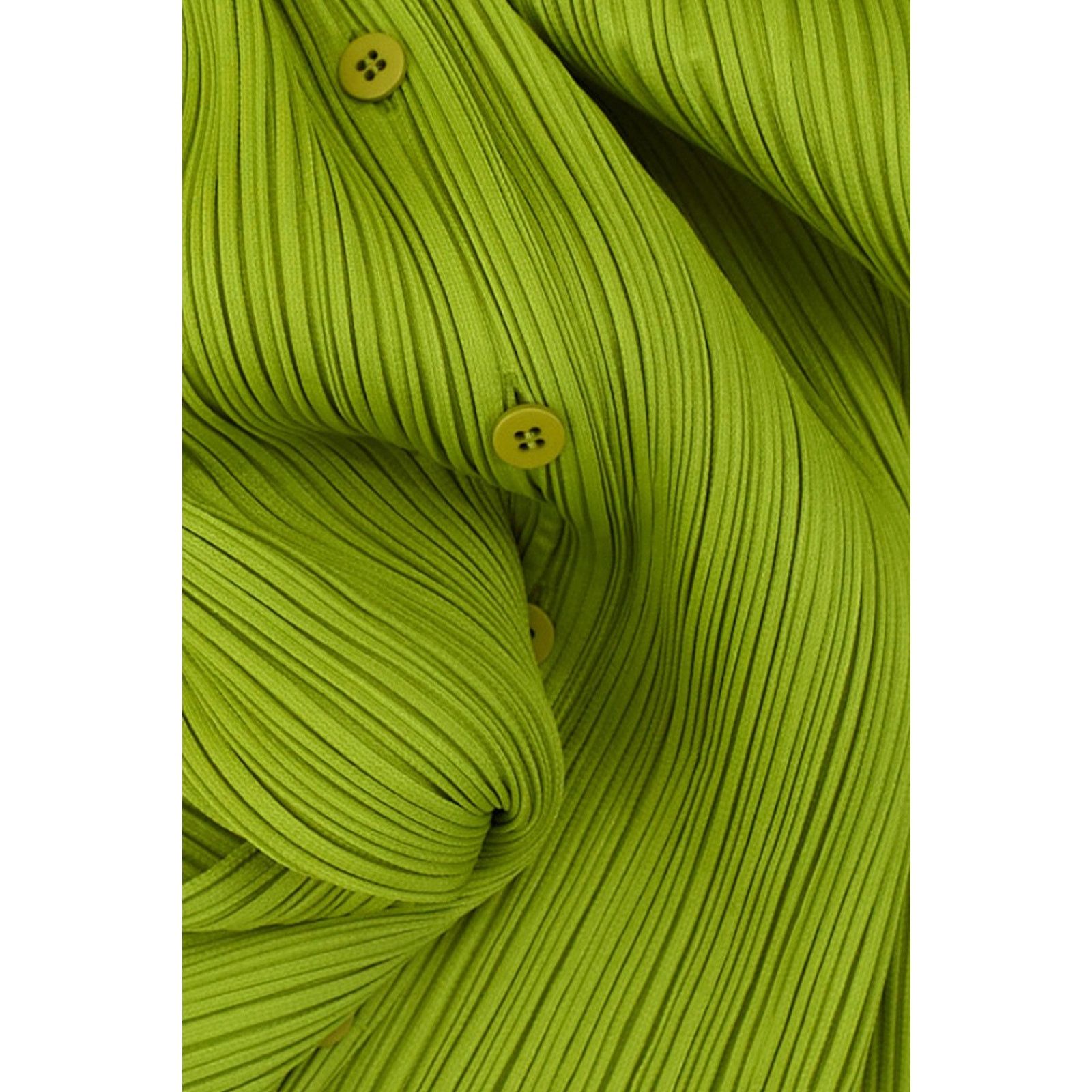 Issey Miyake Pleats Please Green Button Up Size L / US 10 / IT 46 - 5 Thumbnail