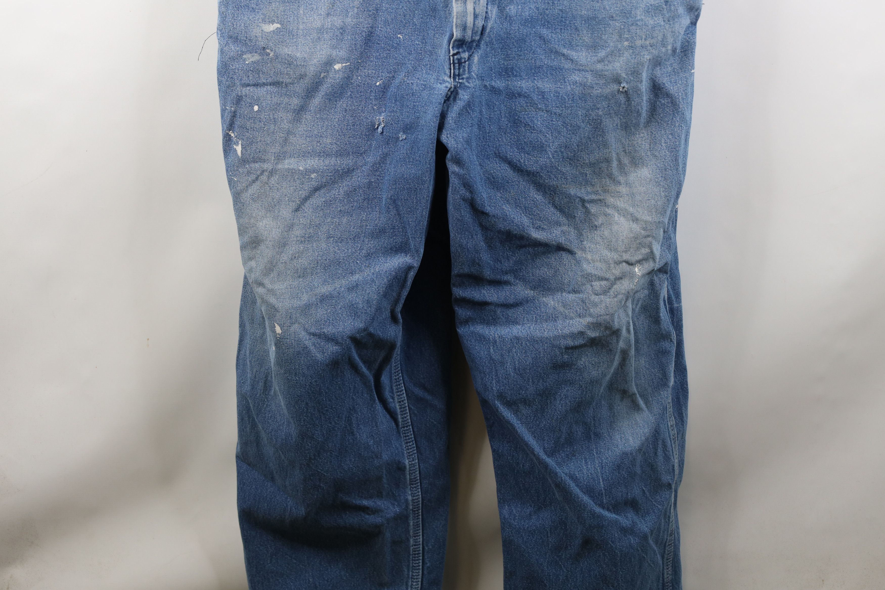 Vintage Vintage 90s Streetwear Thrashed Wide Leg Denim Overalls Size US 40 / EU 56 - 16 Thumbnail