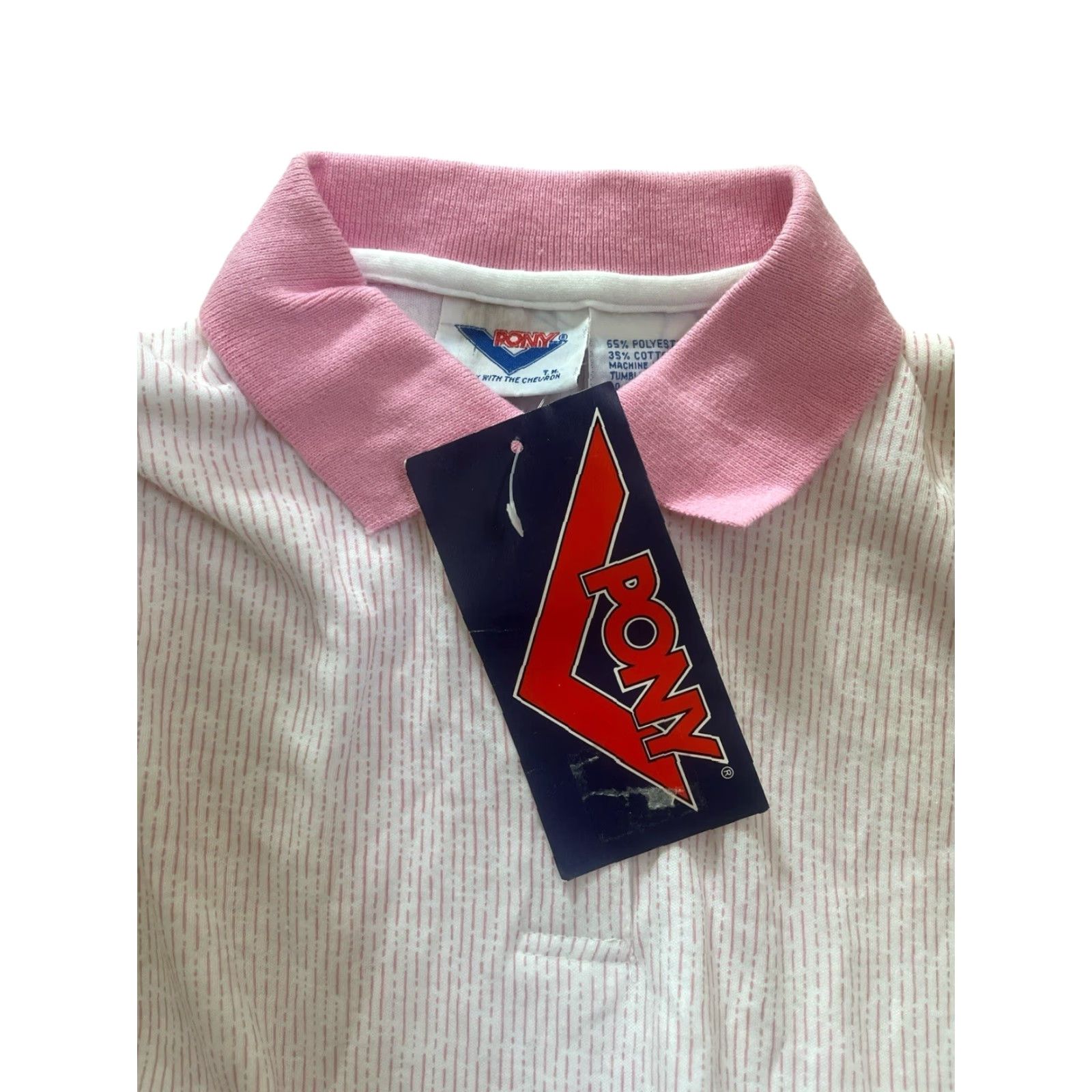 PONY VINTAGE PONY Polo Shirt Womens S Pink 80s NWT Deadstock Shirt Womens Pink 80s Vintage Size S / US 4 / IT 40 - 2 Thumbnail