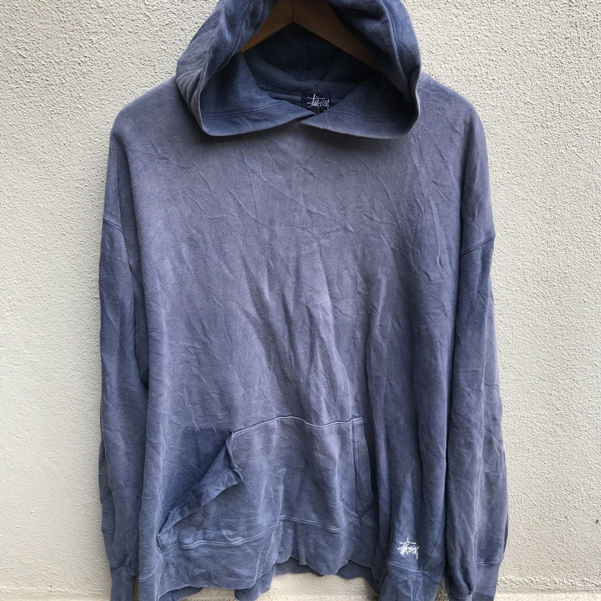 Stussy Vintage 90s STUSSY thrashed hoodie faded plain Size US XL / EU 56 / 4 - 2 Thumbnail