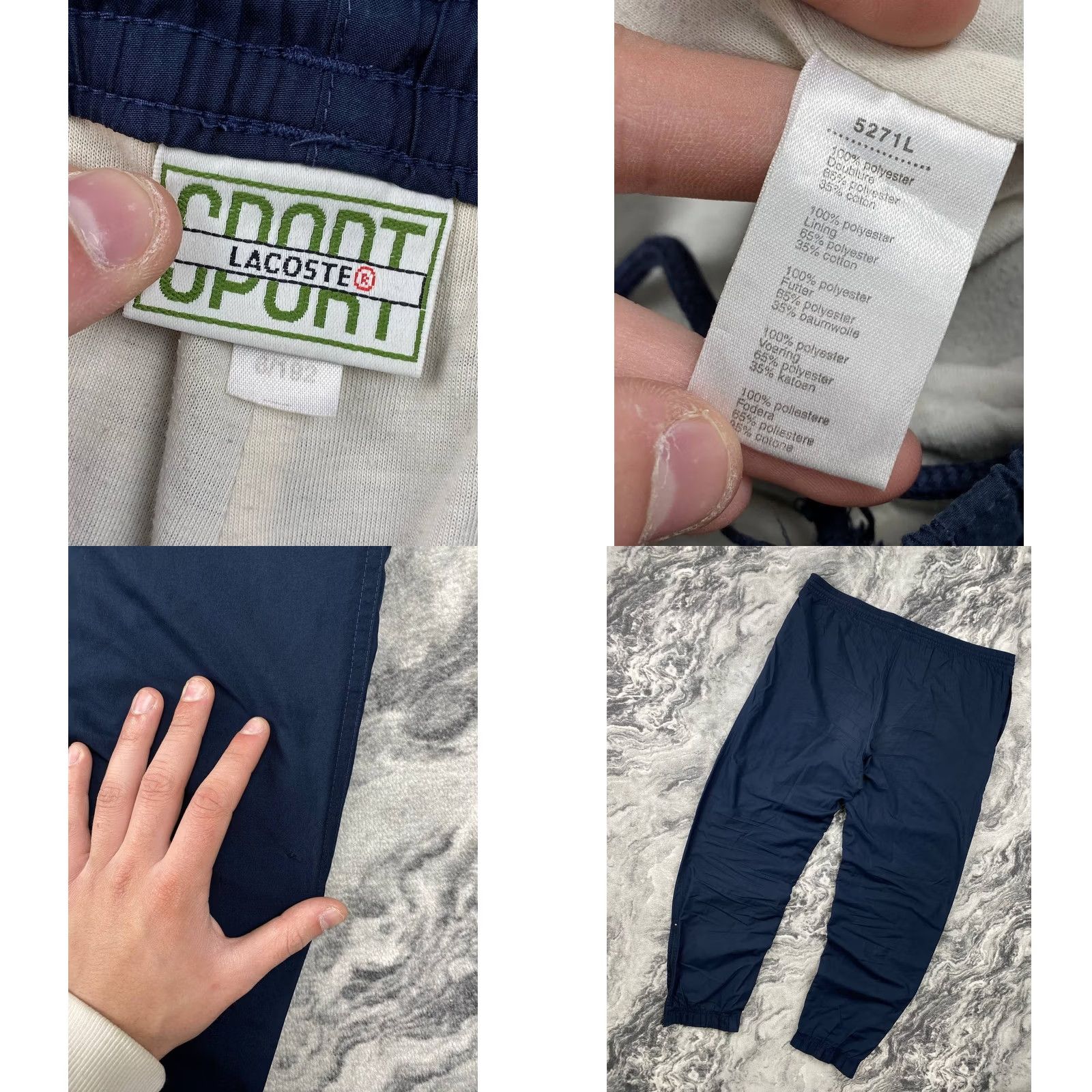 Lacoste VINTAGE Lacoste Sport Nylon Tracksuit Jacket And Pants Men XL Blue Size 46R - 10 Thumbnail