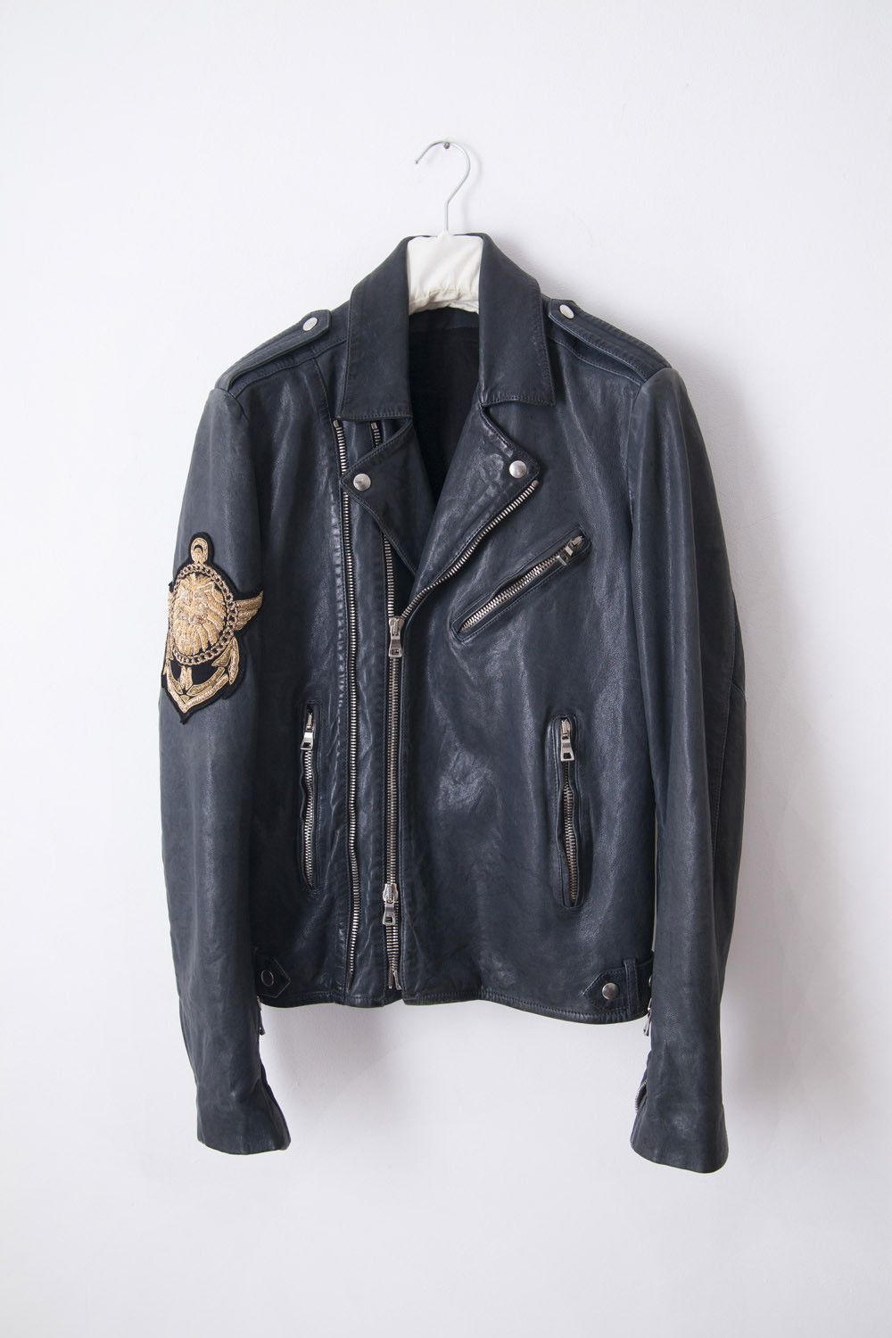 Balmain SS14 blue biker leather jacket Size US M / EU 48-50 / 2 - 1 Thumbnail