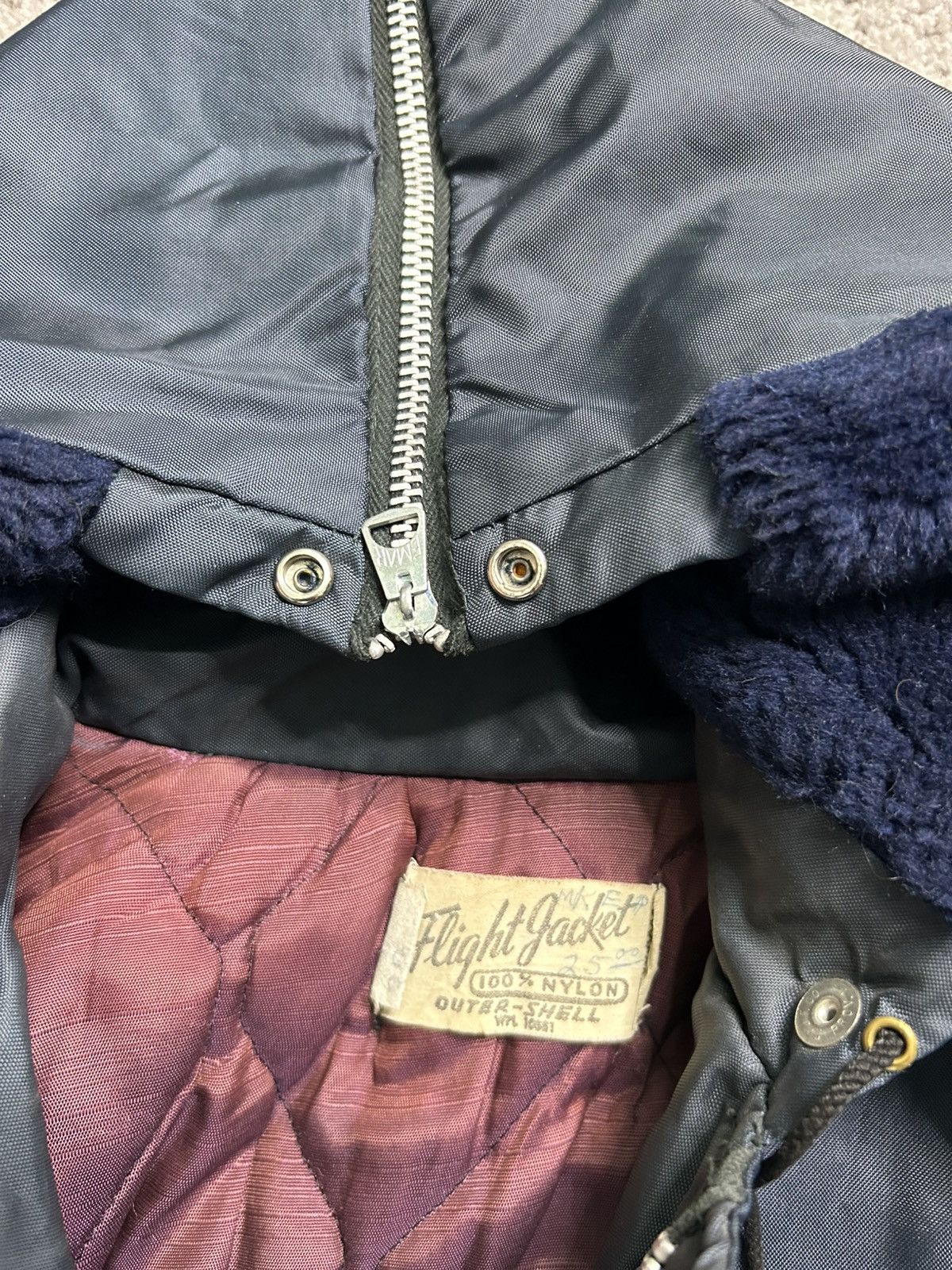 Vintage Vintage 60s/70s Nylon Lined Flight Jacket Fur Size US S / EU 44-46 / 1 - 4 Thumbnail
