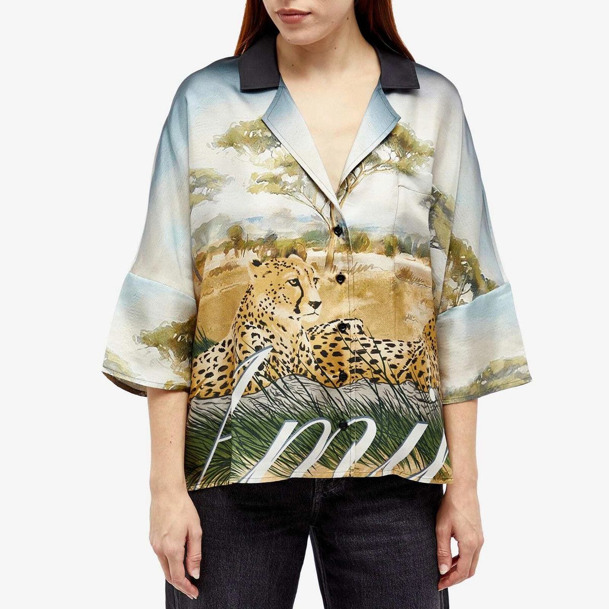 Amiri o1w1db10125 Cheetah Logo Shirt in Multicolor Size M / US 6-8 / IT 42-44 - 2 Thumbnail