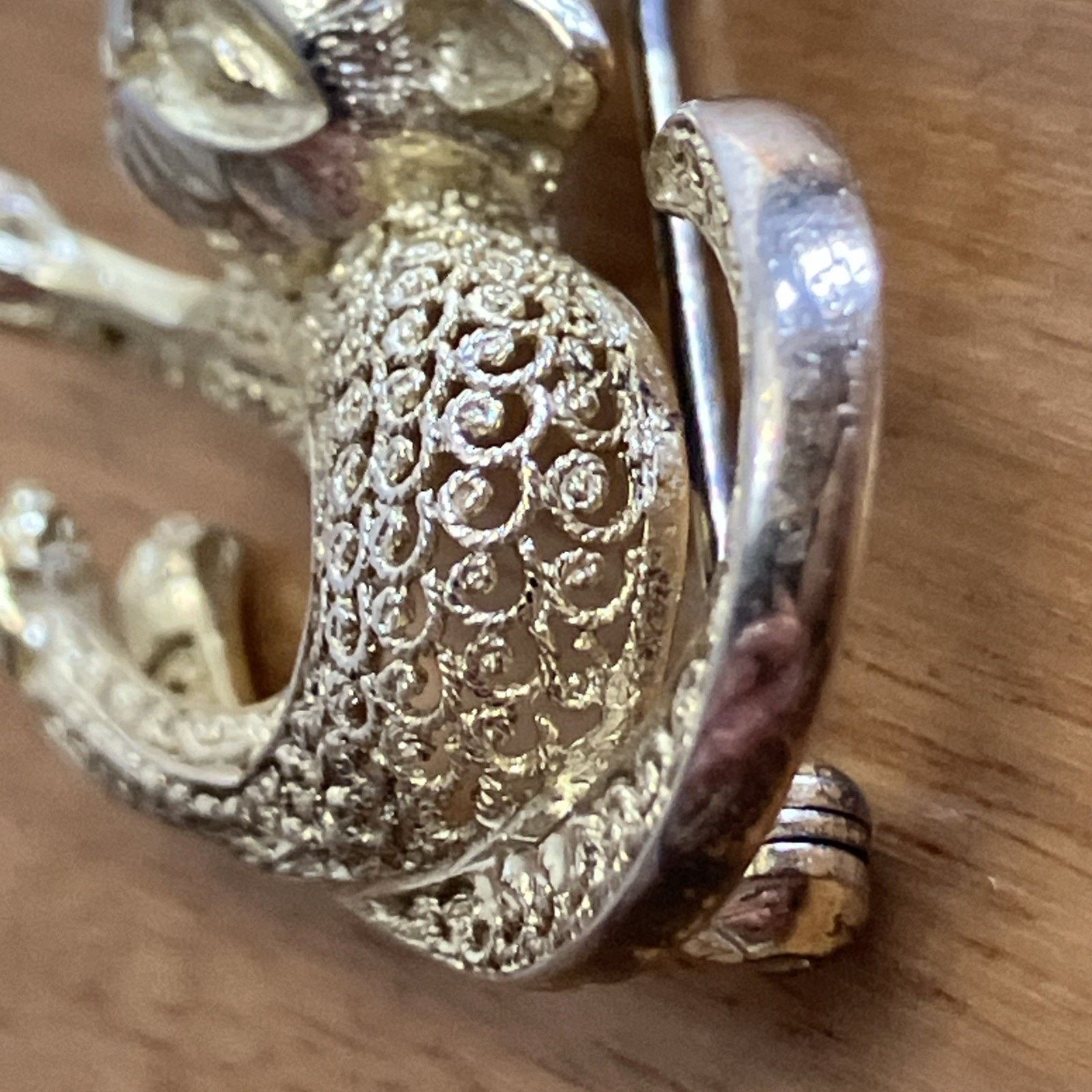 Other Vtg Scaredy Cat Sterling Silver Filigree Brooch Pin Germany Size ONE SIZE - 13 Thumbnail