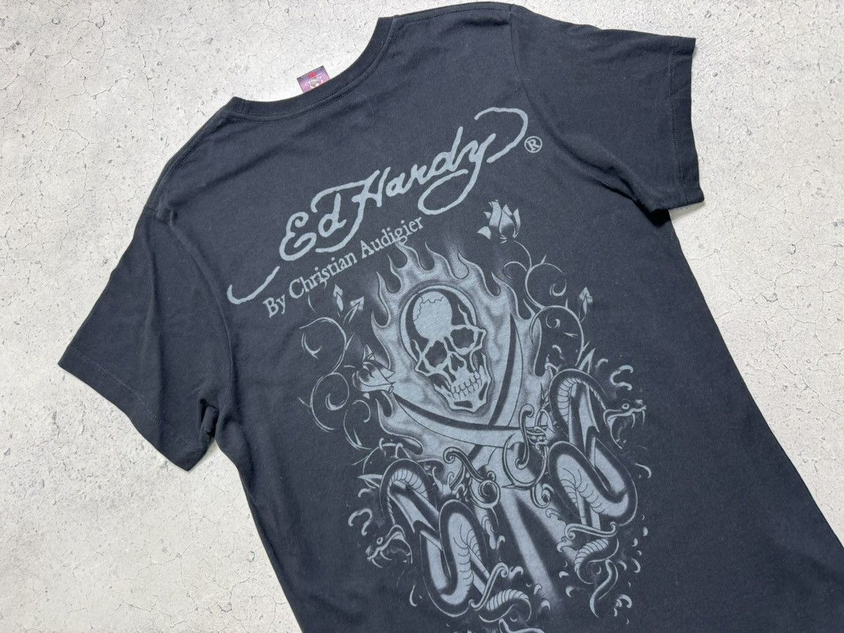 Ed Hardy Ed Hardy by Christian Audigier Big Logo Skull T-Shirt Size M Size US M / EU 48-50 / 2 - 10 Thumbnail