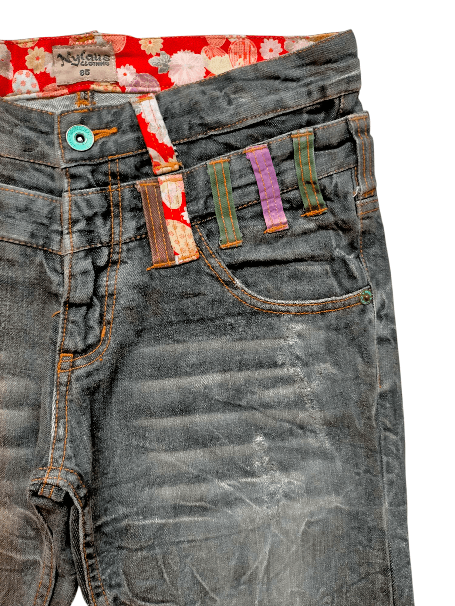 If Six Was Nine × Japanese Brand Nylaus Clothing Double Waist Black Jeans Size US 32 / EU 48 - 5 Thumbnail