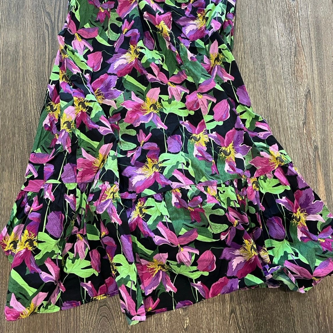 Express Express Poplin Maxi Dress Floral Square Neck Puff Sleeve L Size L / US 10 / IT 46 - 7 Thumbnail