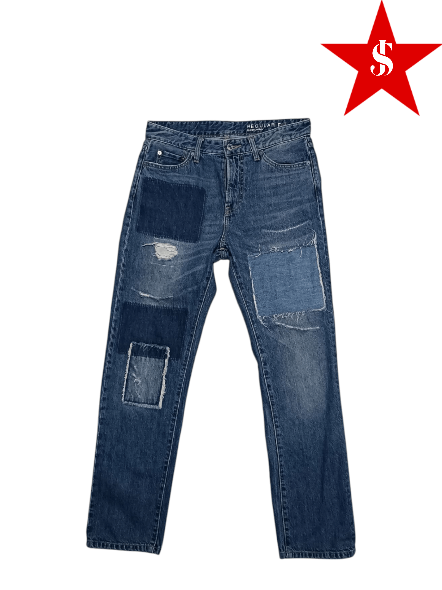 Global Work Patchwork Regular Fit Jeans