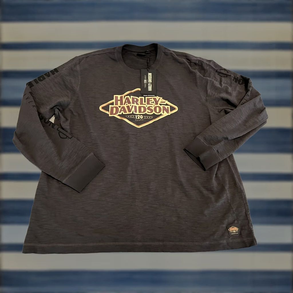Harley Davidson HARLEY-DAVIDSON 120th Anniversary Long Sleeve Shirt Mens 3XL NWT Dark Gray Graphic Print Biker USA Shirt Size US XXL / EU 58 / 5 - 1 Thumbnail
