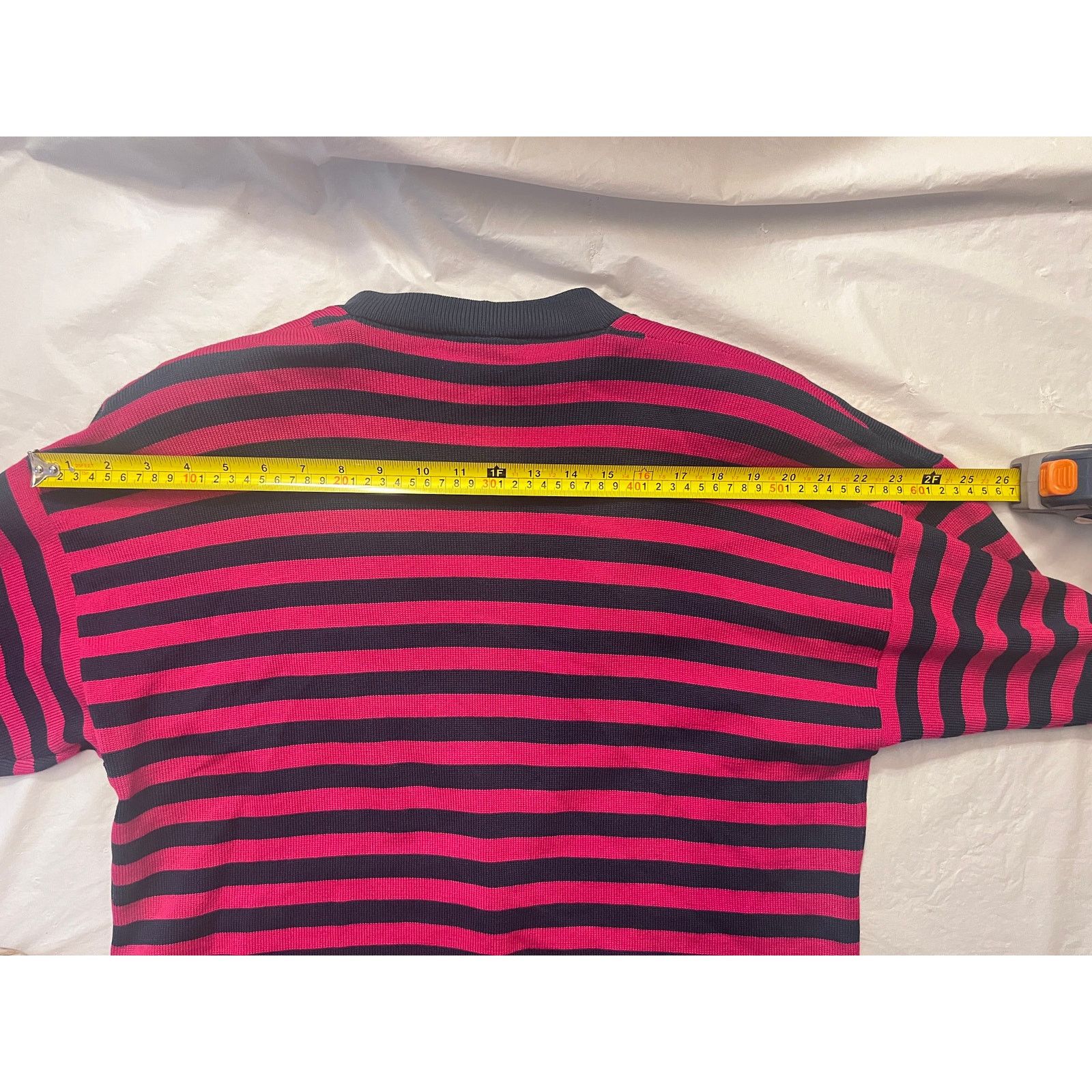 Other St. John Sportswear Navy/Magenta Striped V-Neck Cardigan Size M / US 6-8 / IT 42-44 - 7 Thumbnail