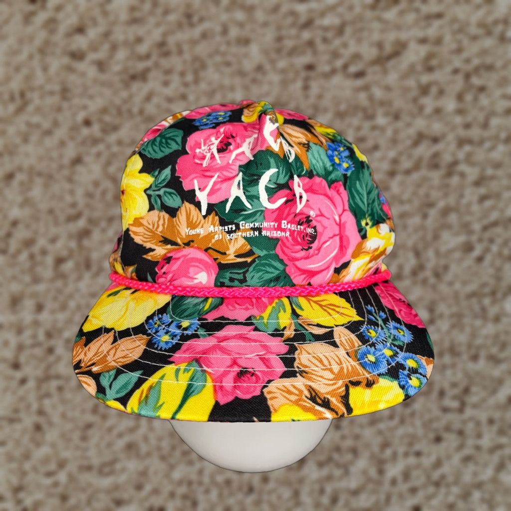Vintage Pat Headmost Hat Cap Snap Back Adult Pink Floral Hair Community Ballet Young Artists Comunity Arizona Size ONE SIZE - 1 Thumbnail
