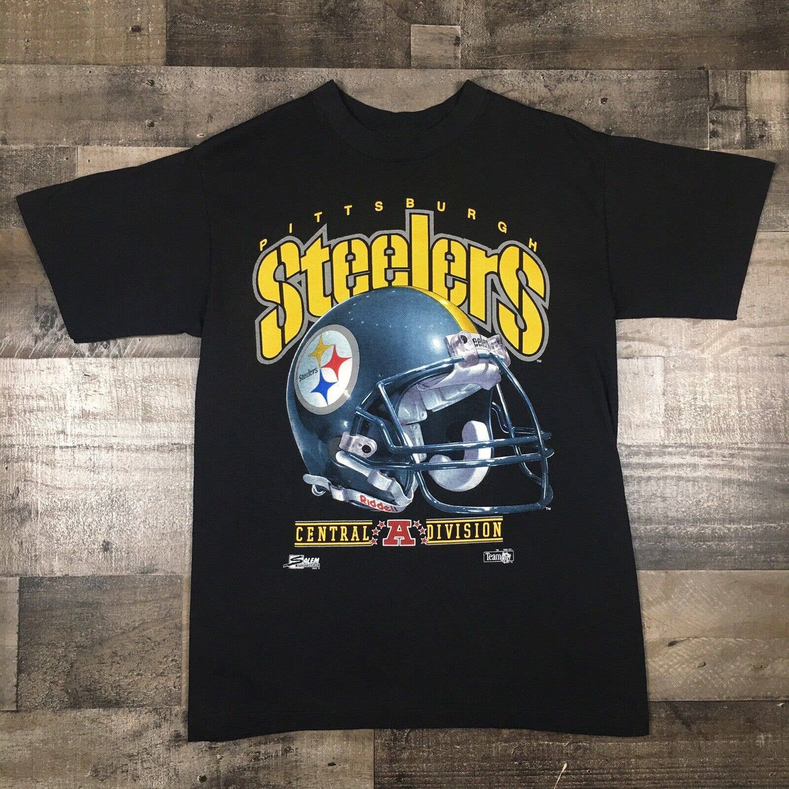 Vtg 90s PITTSBURGH STEELERS NFL Back Print Salem Sportswear T-Shirt L – XL3  VINTAGE CLOTHING