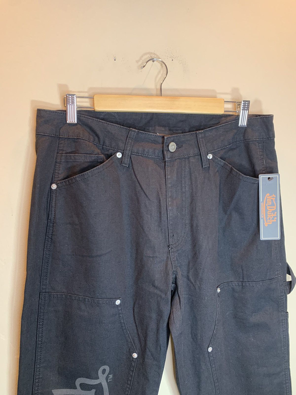*RARE* New Von Dutch Double Knee Eyeball Patch Pants Jeans