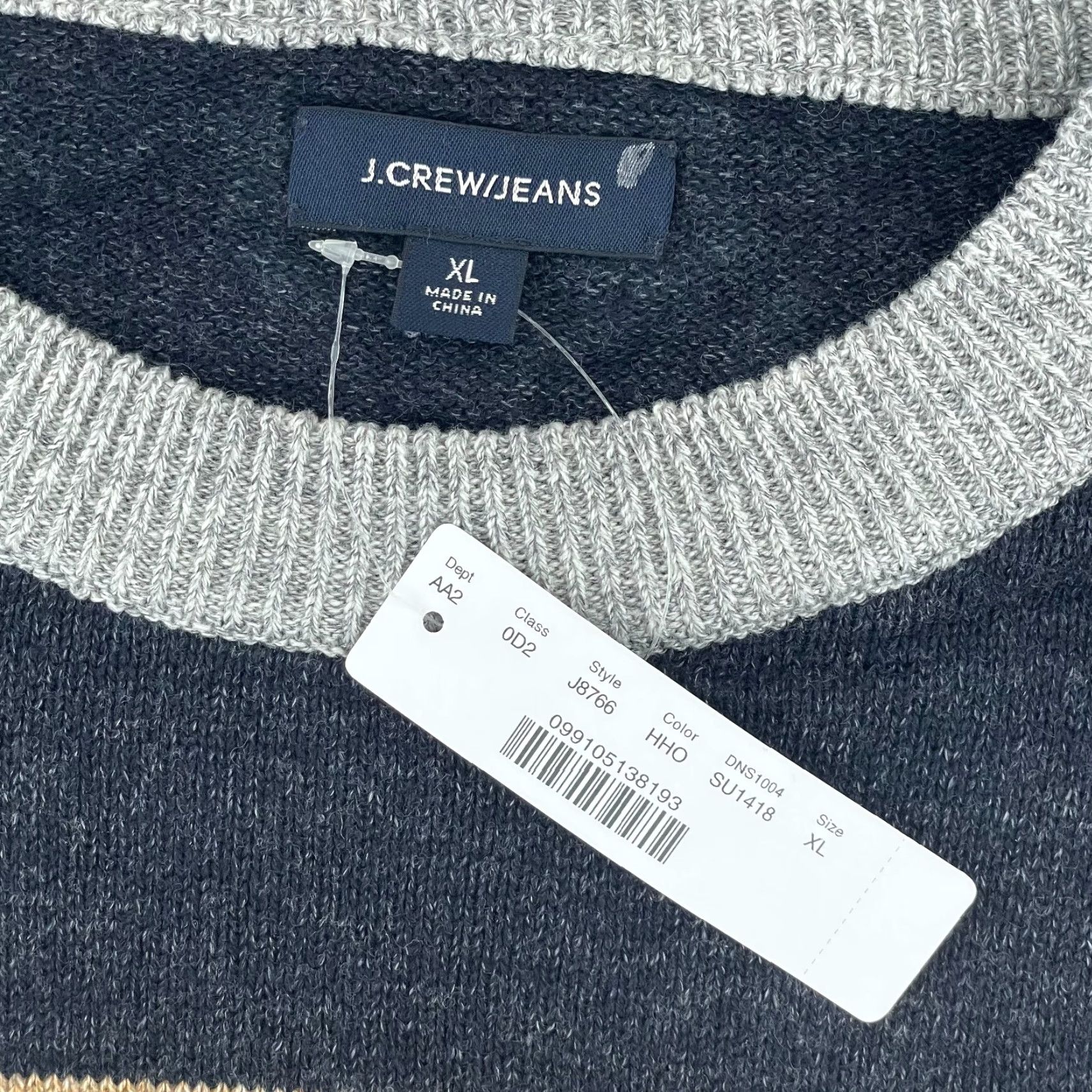 J.Crew J.CREW Sweater Men XL Multi ColorBlock Wool Blend Crew Neck Long Sleeve Prep NWT Size US XL / EU 56 / 4 - 2 Thumbnail