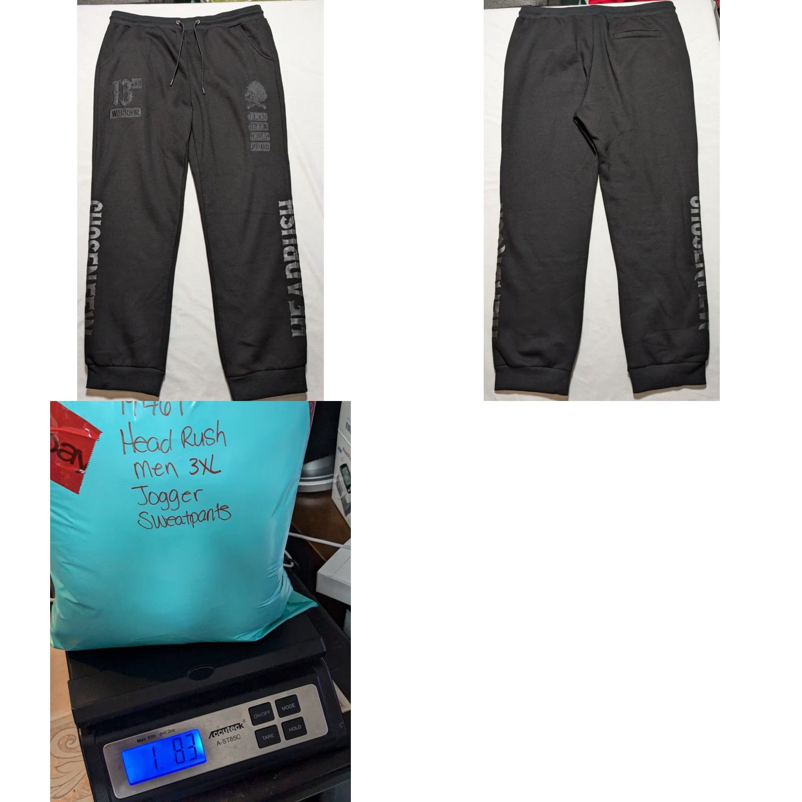 Vintage HEAD RUSH Men 3XL Black 13th WARRIOR CHOSEN FEW Jogger Sweatpants EUC Size US 39 - 10 Thumbnail