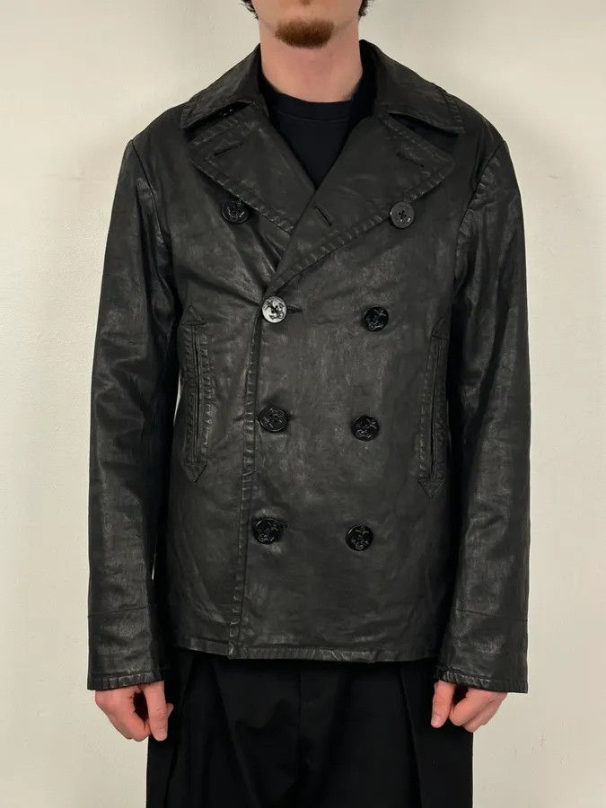 Polo Ralph Lauren AW2015 Ralph Lauren Black Officer Waxed Double-Breasted Coat Size US L / EU 52-54 / 3 - 2 Thumbnail