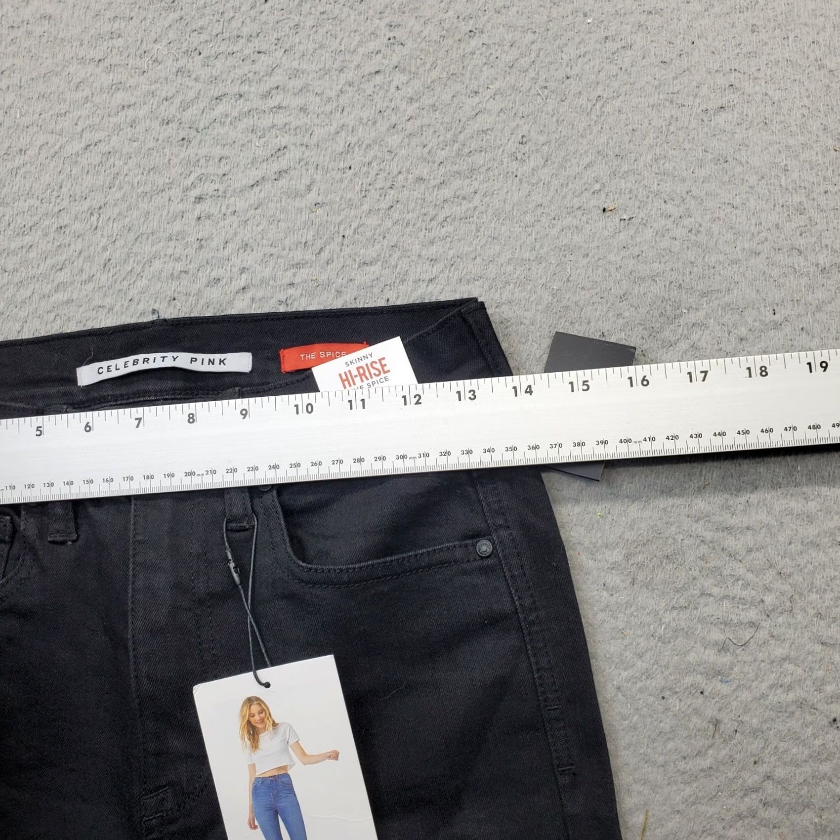 Vintage Celebrity Pink The Spice Skinny Jeans Womens 5/27 Black Denim Slim Distressed" Size 27" / US 4 / IT 40 - 6 Thumbnail