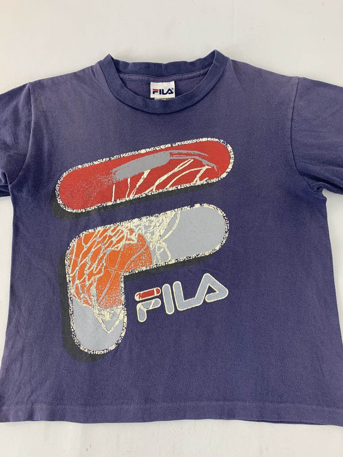 Fila 90s Fila Big F Basketball Logo Crewneck Printed Tee Size US M / EU 48-50 / 2 - 3 Thumbnail