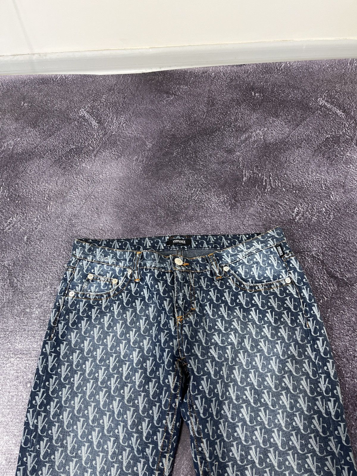 Versace Versace Jeans Couture Monogram Rare Luxury Cropped Jeans Size 29" - 10 Thumbnail