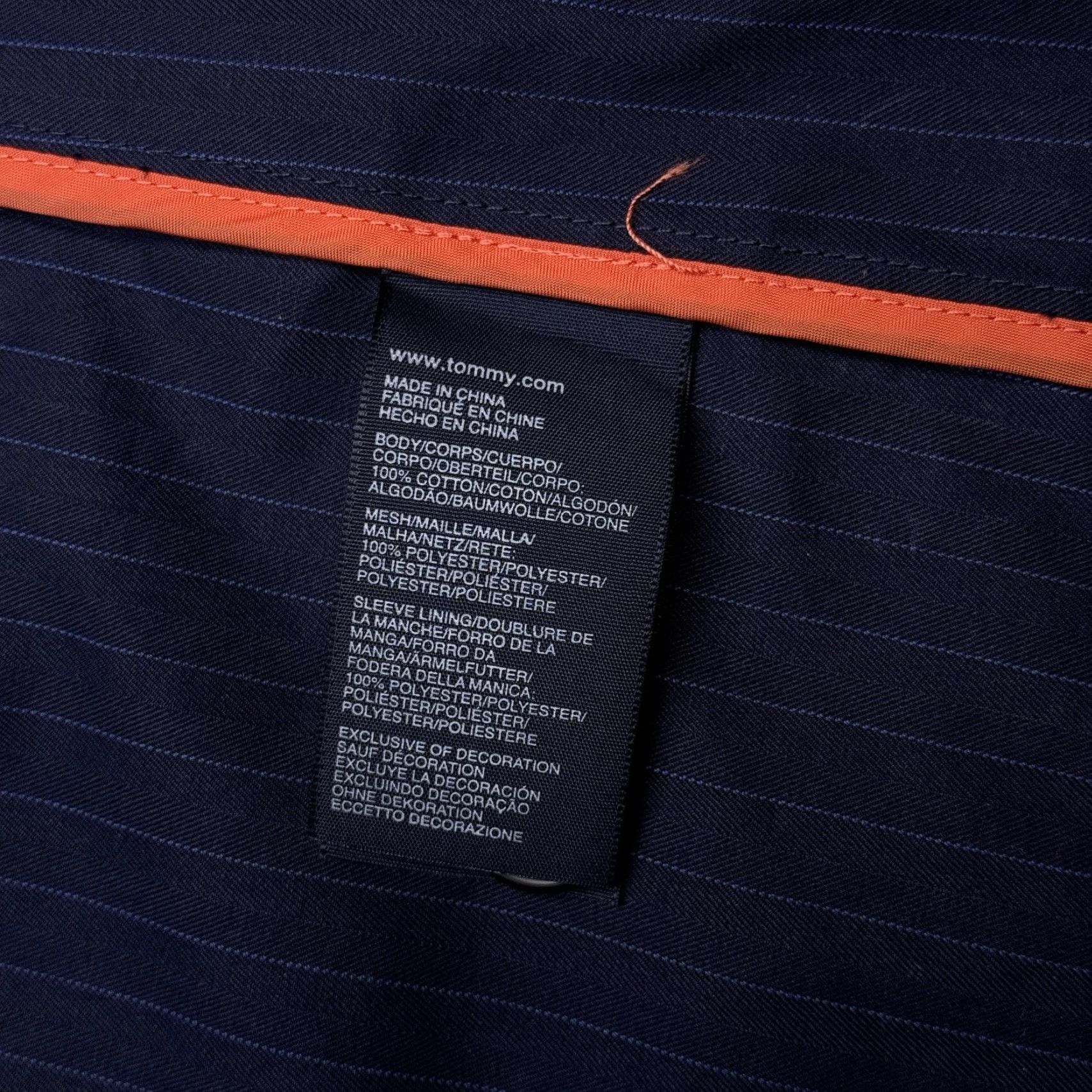 Tommy Hilfiger Tommy Hilfiger Sport Coat Large Navy Blue Pinstripe Cotton Blazer Size 42R - 6 Thumbnail