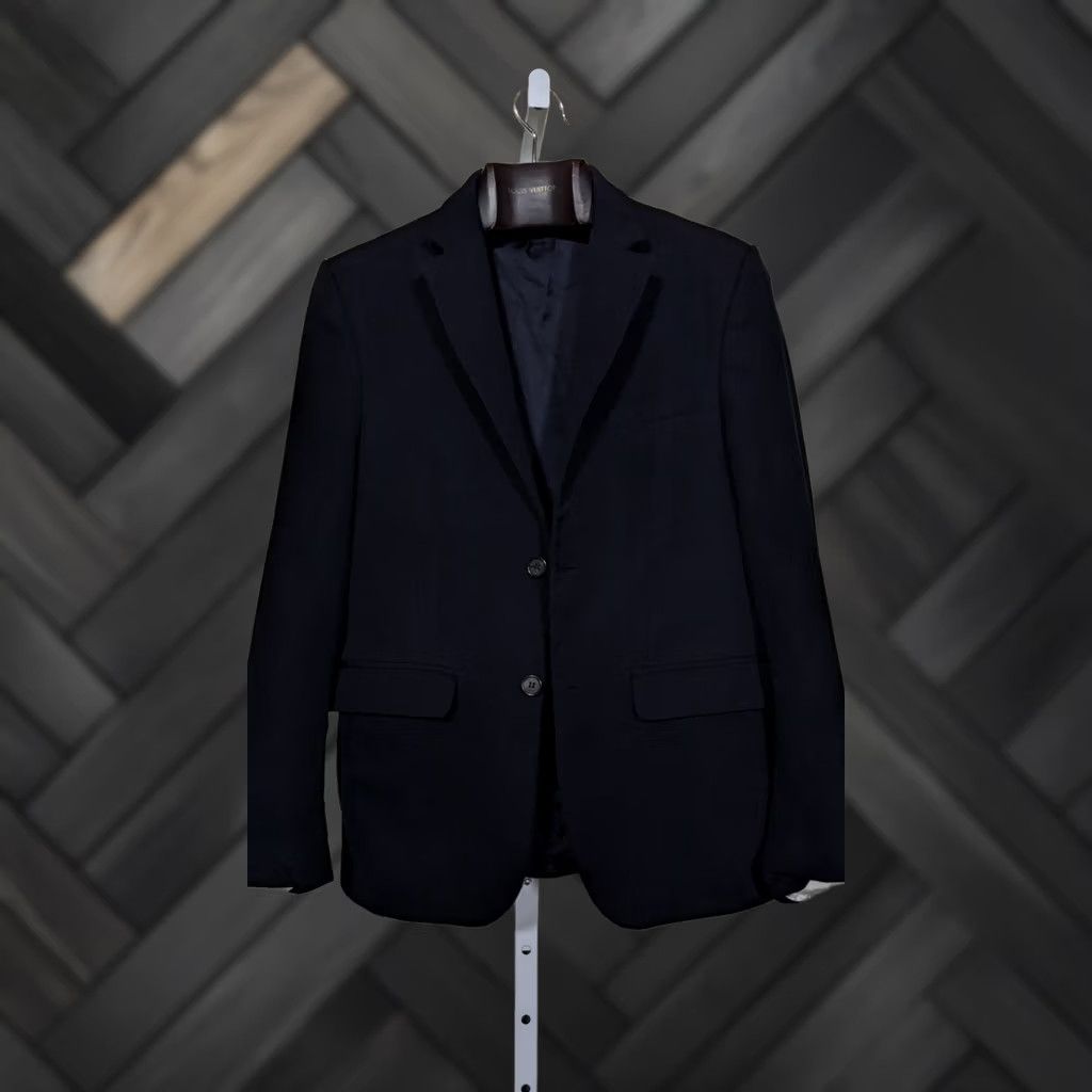 Raf Simons Raf Simons Slim Fit 2 Button Blazer Men 48 Black Pinstripe Lining Cuff Sleeve Visible Tuxedo Fedora Size 48R - 1 Thumbnail