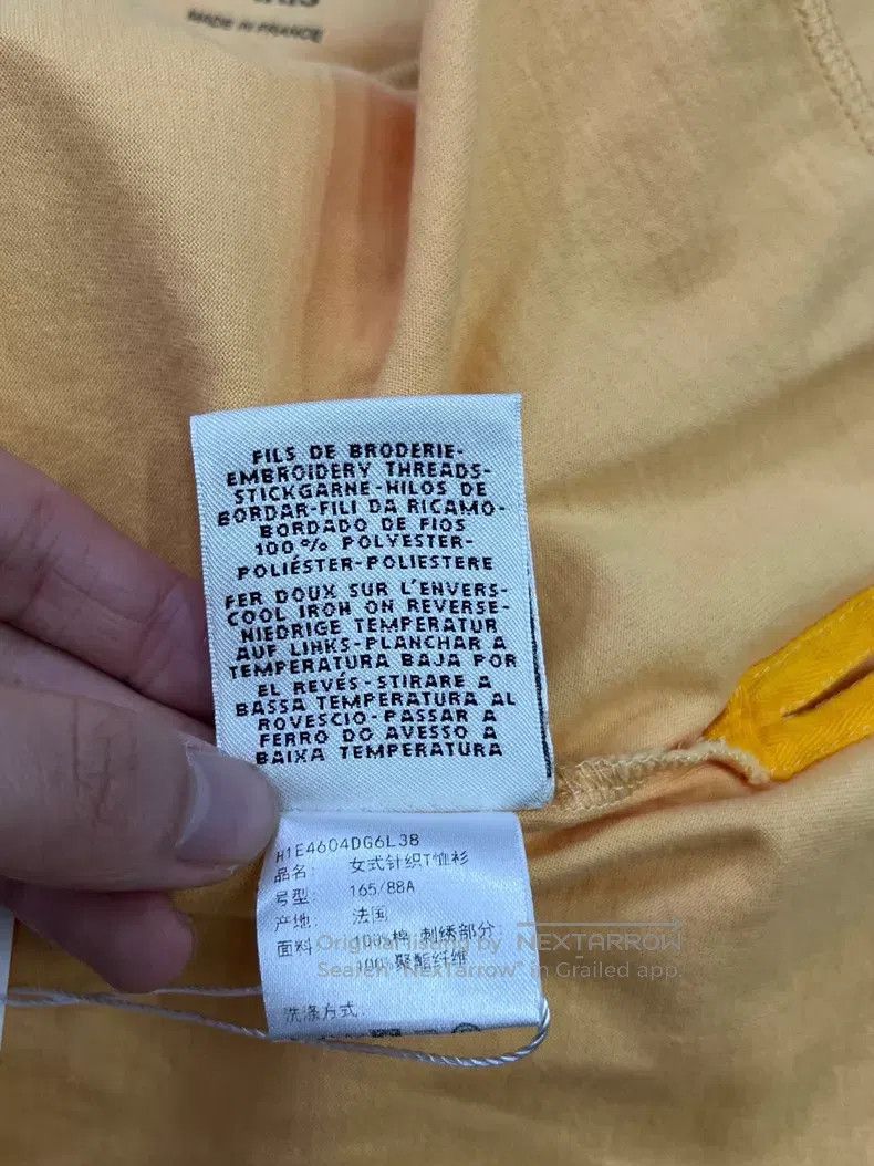 Hermes Hermes Yellow Embroidered Pocket T-Shirt Top Size XS / US 0-2 / IT 36-38 - 6 Thumbnail