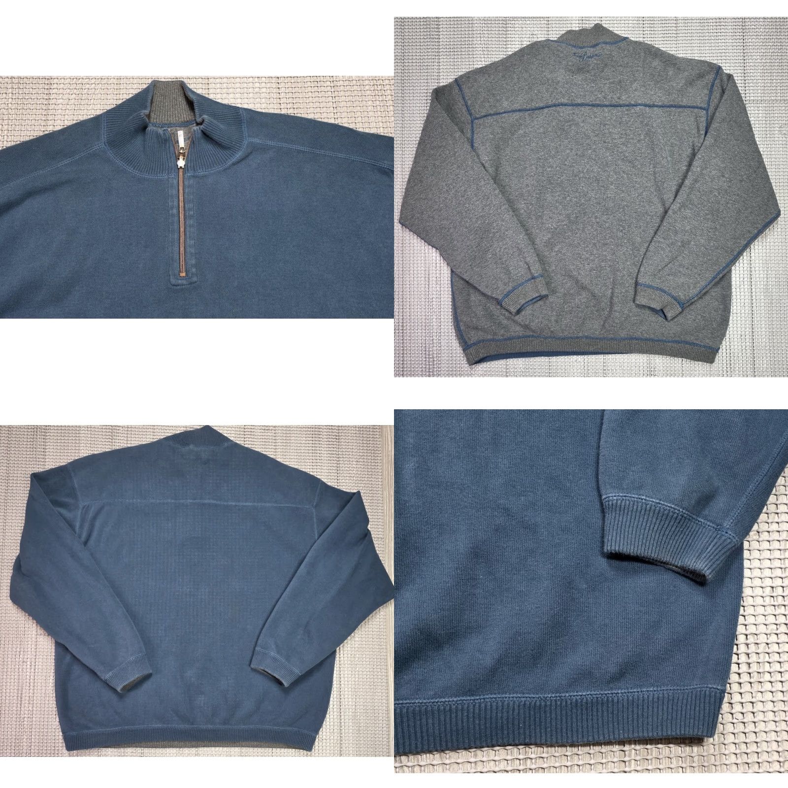 Tommy Bahama Tommy Bahama Sweater XXL Reversible 1/4 Zip Up Heavyweight Gray Green Mens Size US XXL / EU 58 / 5 - 8 Thumbnail