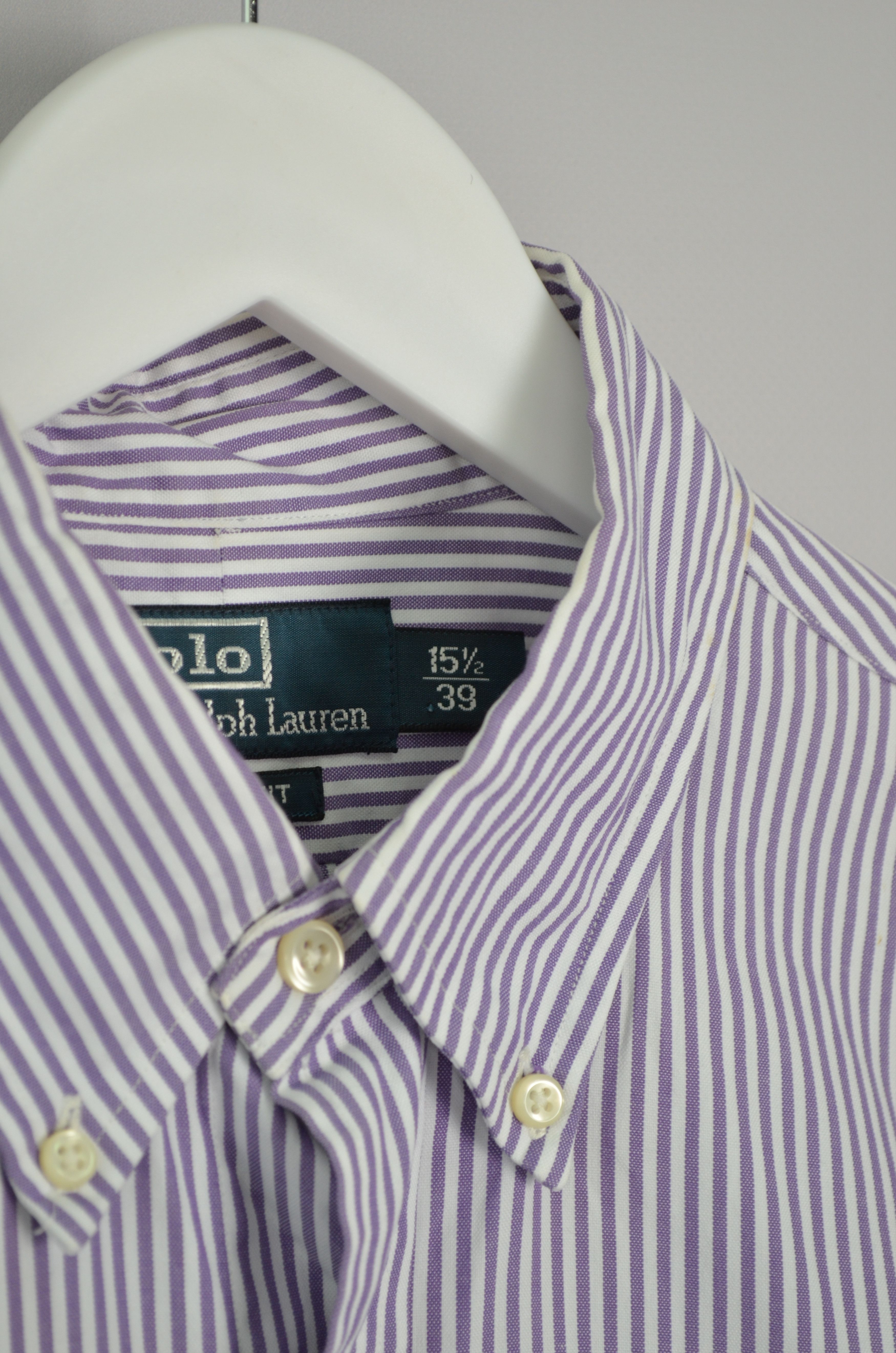 Designer × Polo Ralph Lauren Polo Ralph Lauren Violet Striped L/S Shirt Size 39/M Slim Size US M / EU 48-50 / 2 - 5 Thumbnail
