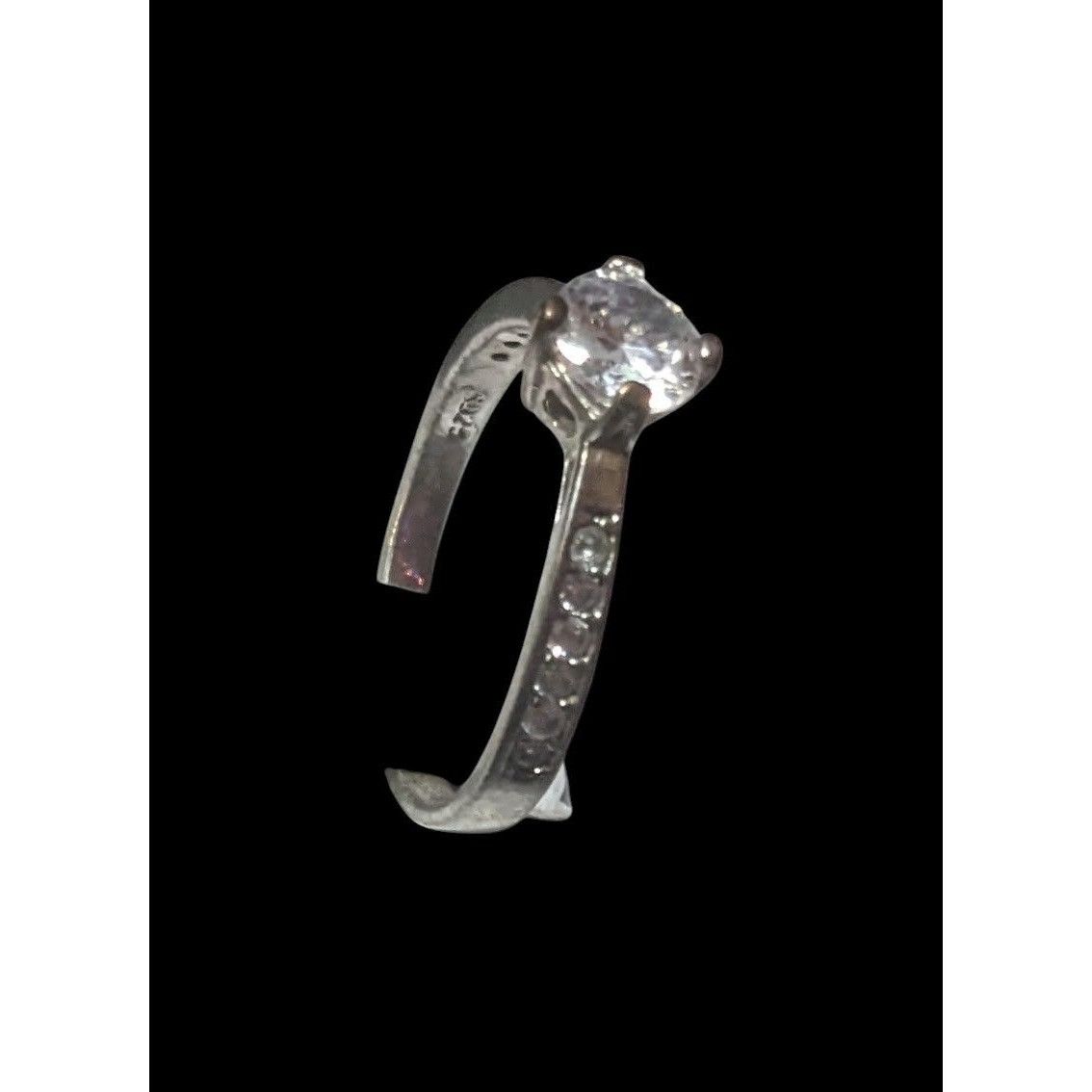 Other Classic Sterling Silver Gemmed Engagement Ring Size 7 1/2 Size ONE SIZE - 10 Thumbnail