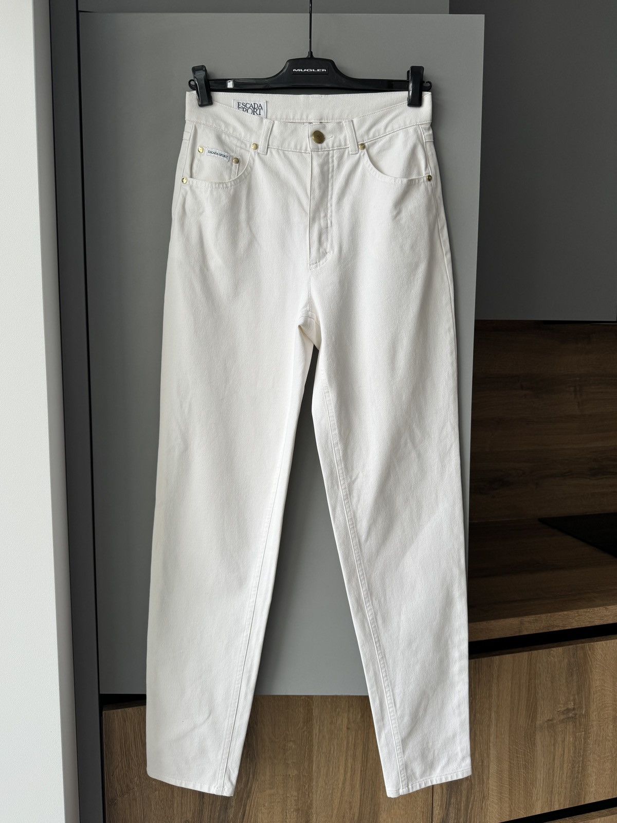 Escada × Escada Sport × Vintage Vintage Escada Sport Women’s Stretchy White Denim Pants Size 26" / US 2 / IT 38 - 1 Thumbnail