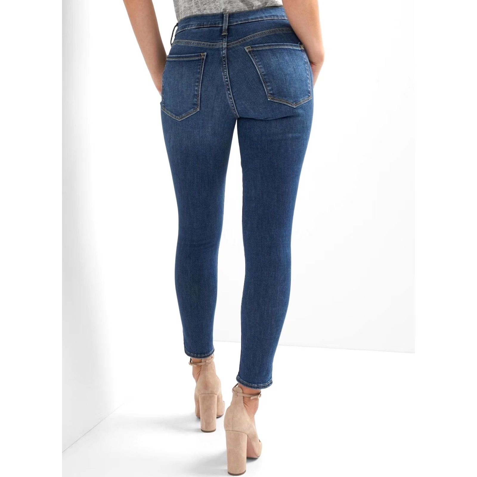 Gap Gap Women Indigo Blue Mid Rise True Skinny Sculpt Stretch Denim Jeans 30R 30x32 Size 30" / US 8 / IT 44 - 3 Thumbnail