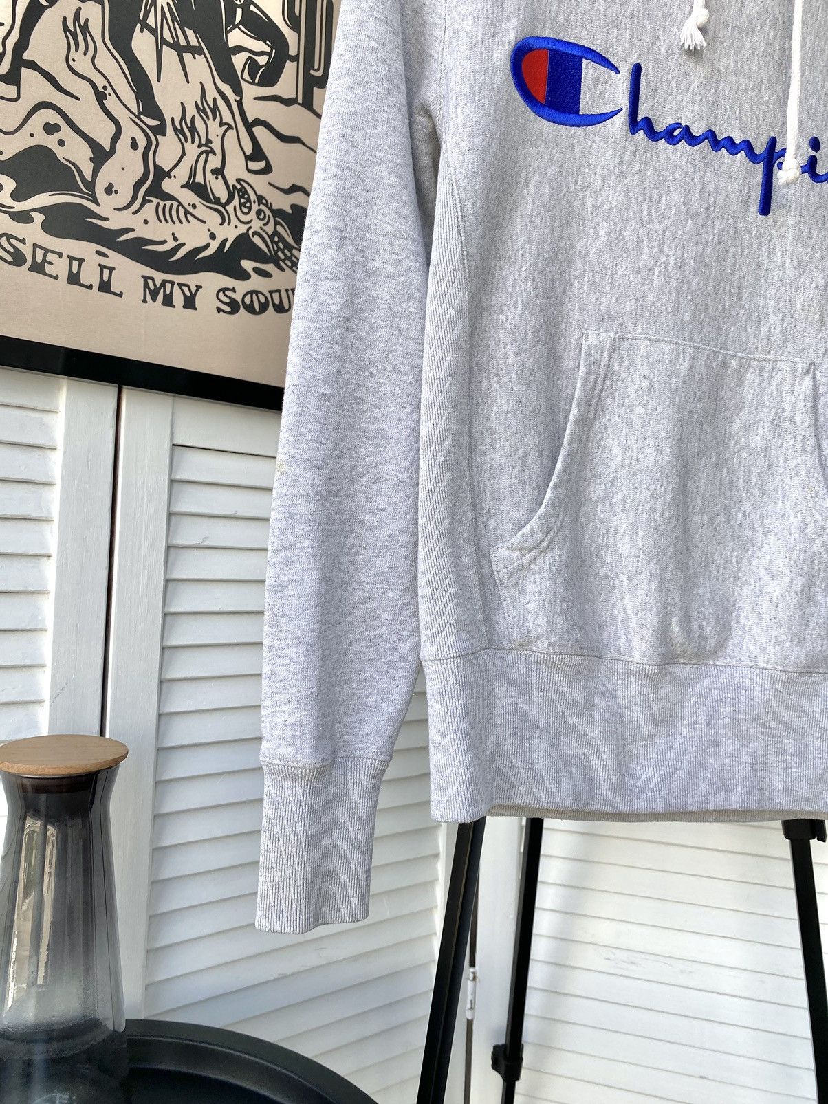 Champion × Vintage Vintage Champion Knit Big Logo Y2K Hoodie Sweatshirt Size US S / EU 44-46 / 1 - 3 Thumbnail