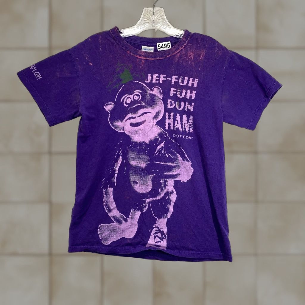 Anvil Jeff Dunham Unisex Adults T-Shirt XS Purple Peanut Graphic Print Crew Neck Humor Size US XS / EU 42 / 0 - 1 Thumbnail