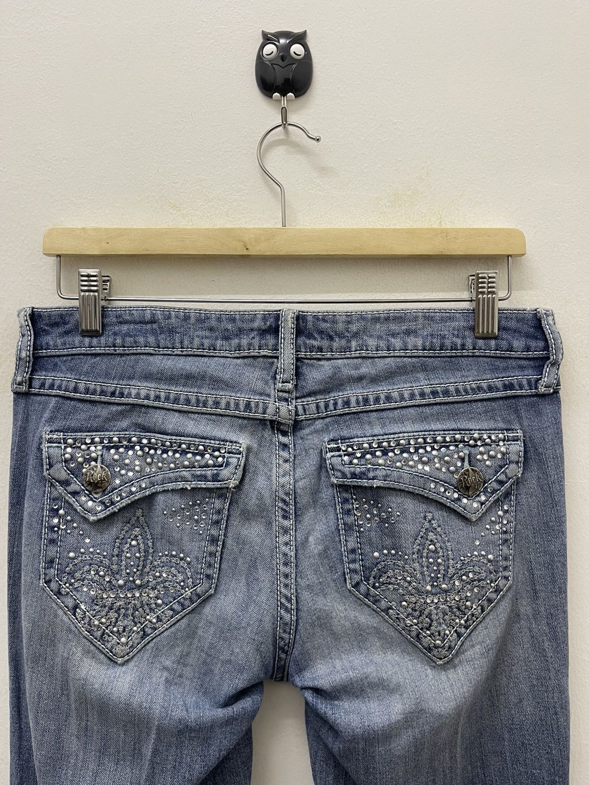Wrangler Rare Vintage ROCK 47 By Wrangler Ultra Low Rise Flare Size US 31 - 4 Thumbnail