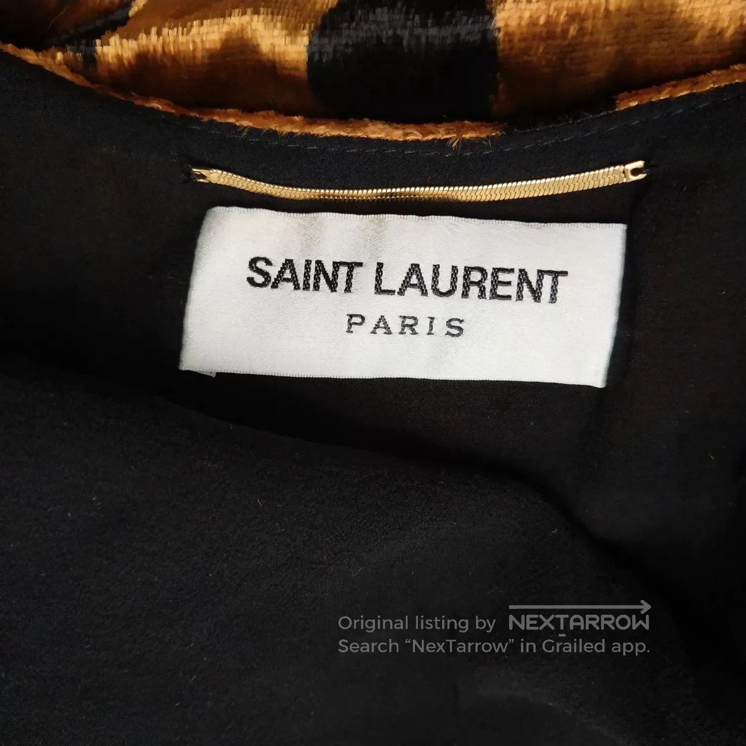 Saint Laurent Paris Saint Laurent Brown Velvet Heart Pattern Dress. Size XS / US 0-2 / IT 36-38 - 4 Thumbnail