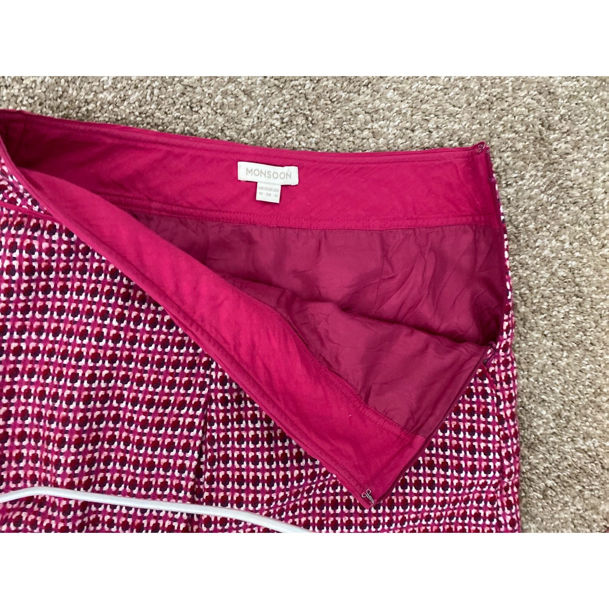 Other UK MONSOON WOMEN'S PINK TWEED SHORT A-LINE SKIRT SZ 6 Size 28" / US 6 / IT 42 - 4 Thumbnail