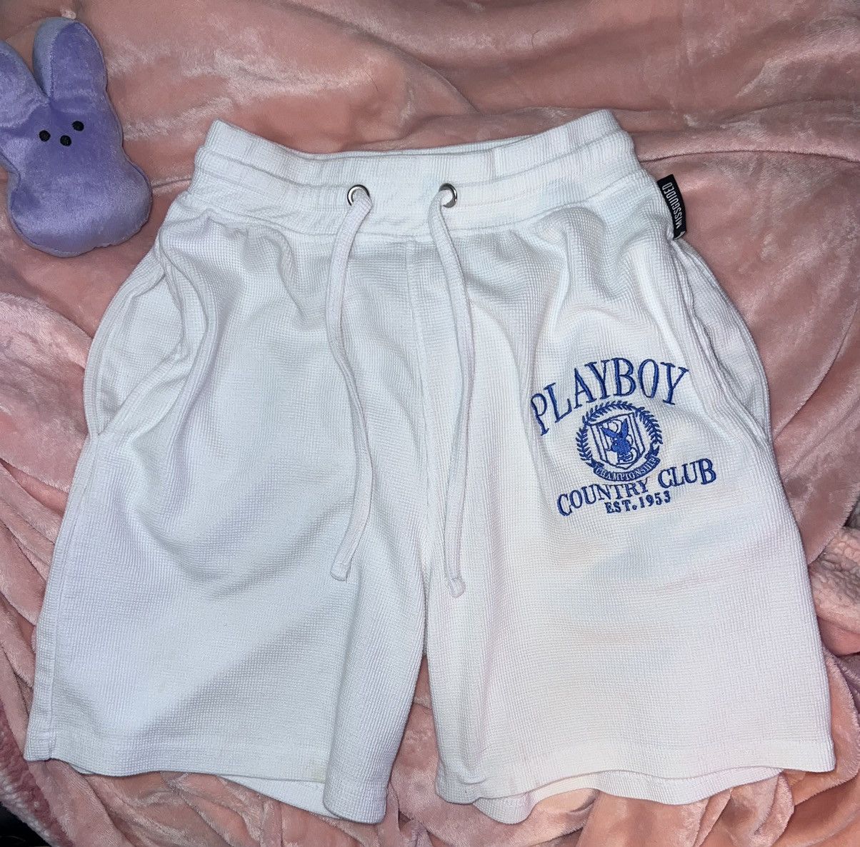 Asos Playboy Missguided sports co-ord waffle country club shorts Size 27" / US 4 / IT 40 - 17 Thumbnail